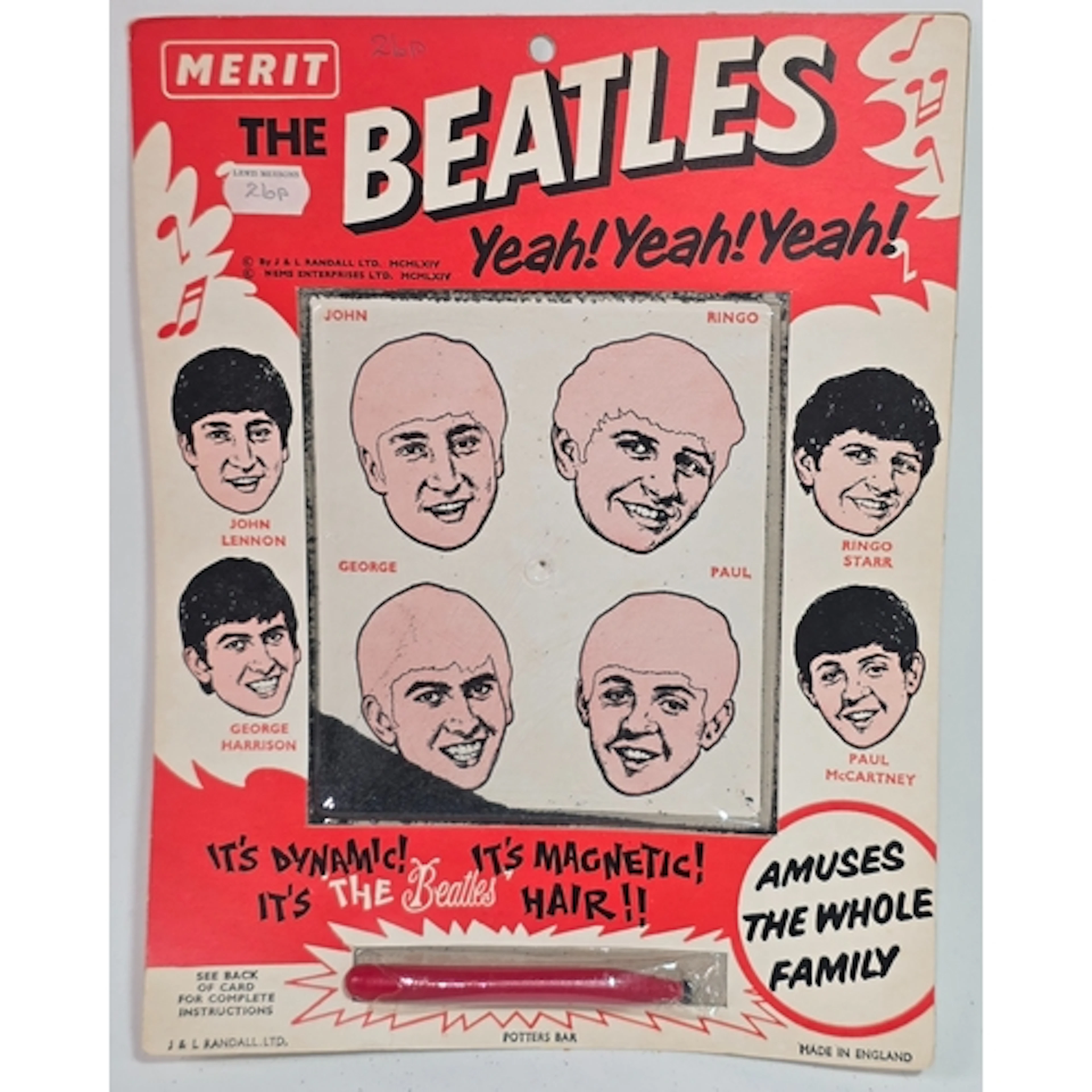 The Beatles Rare original UK Magnetic Hair Game MFD by Merit...