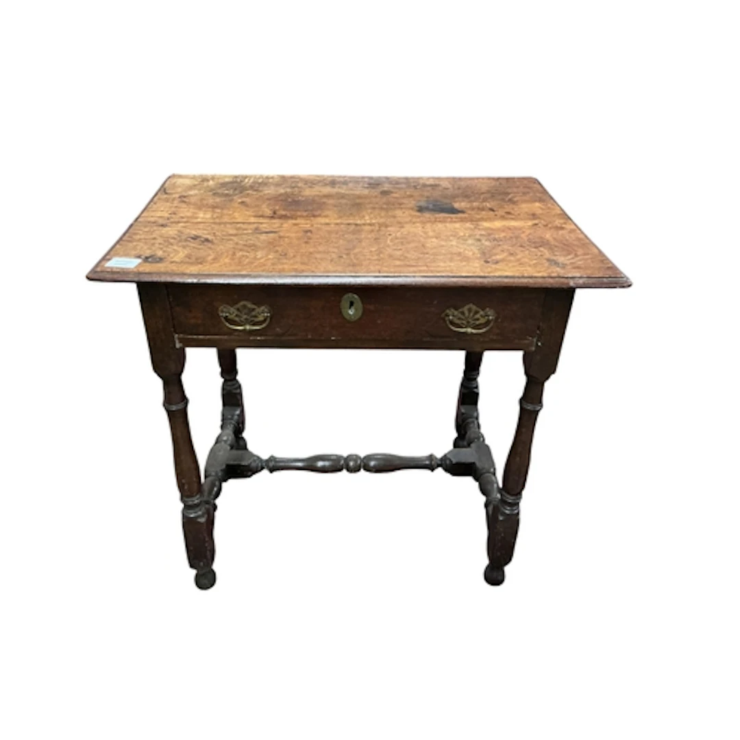 An 18th century oak side table, width 76cm, depth 51cm, heig...