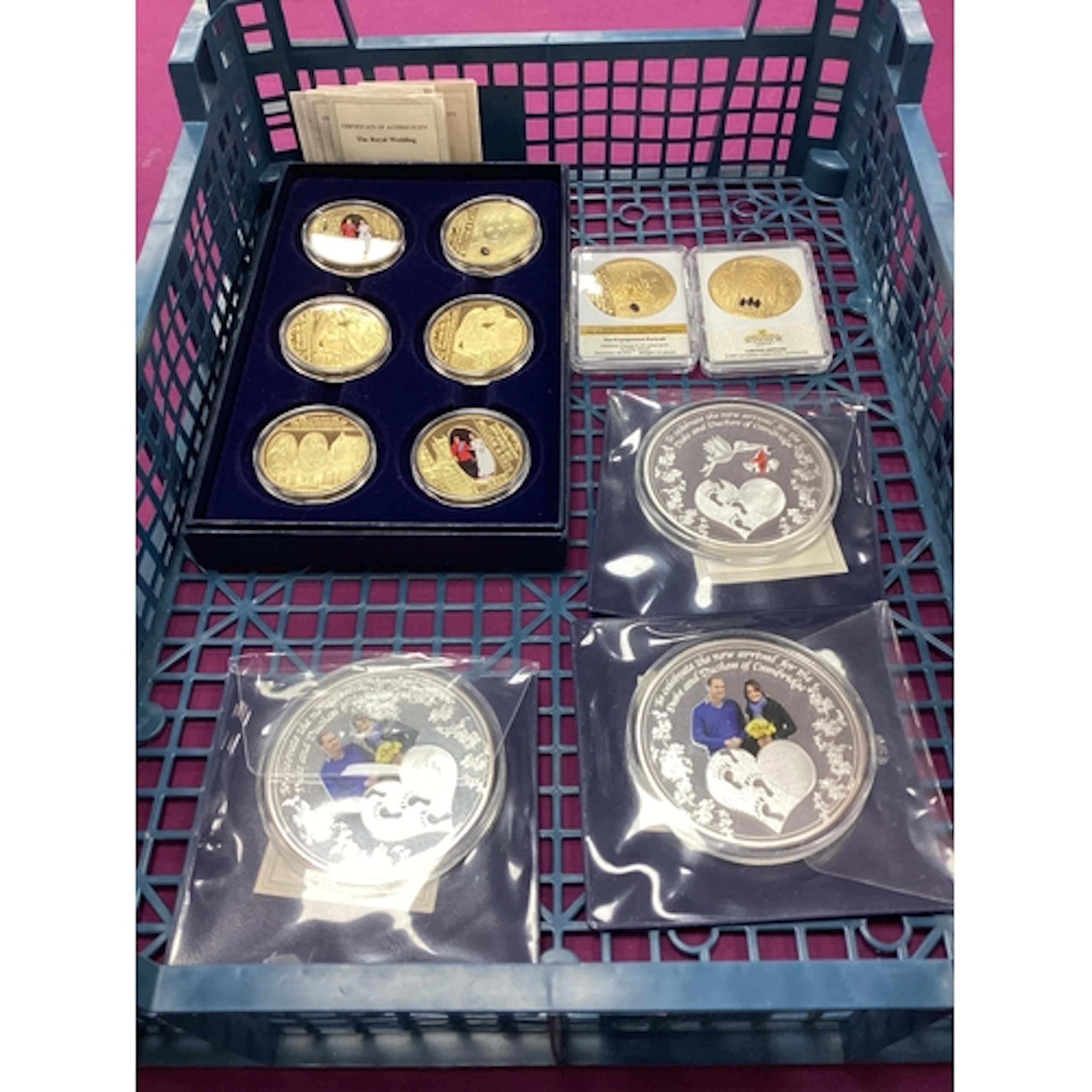 Collection Of William And Kate Commemorative Proof Coins, in...