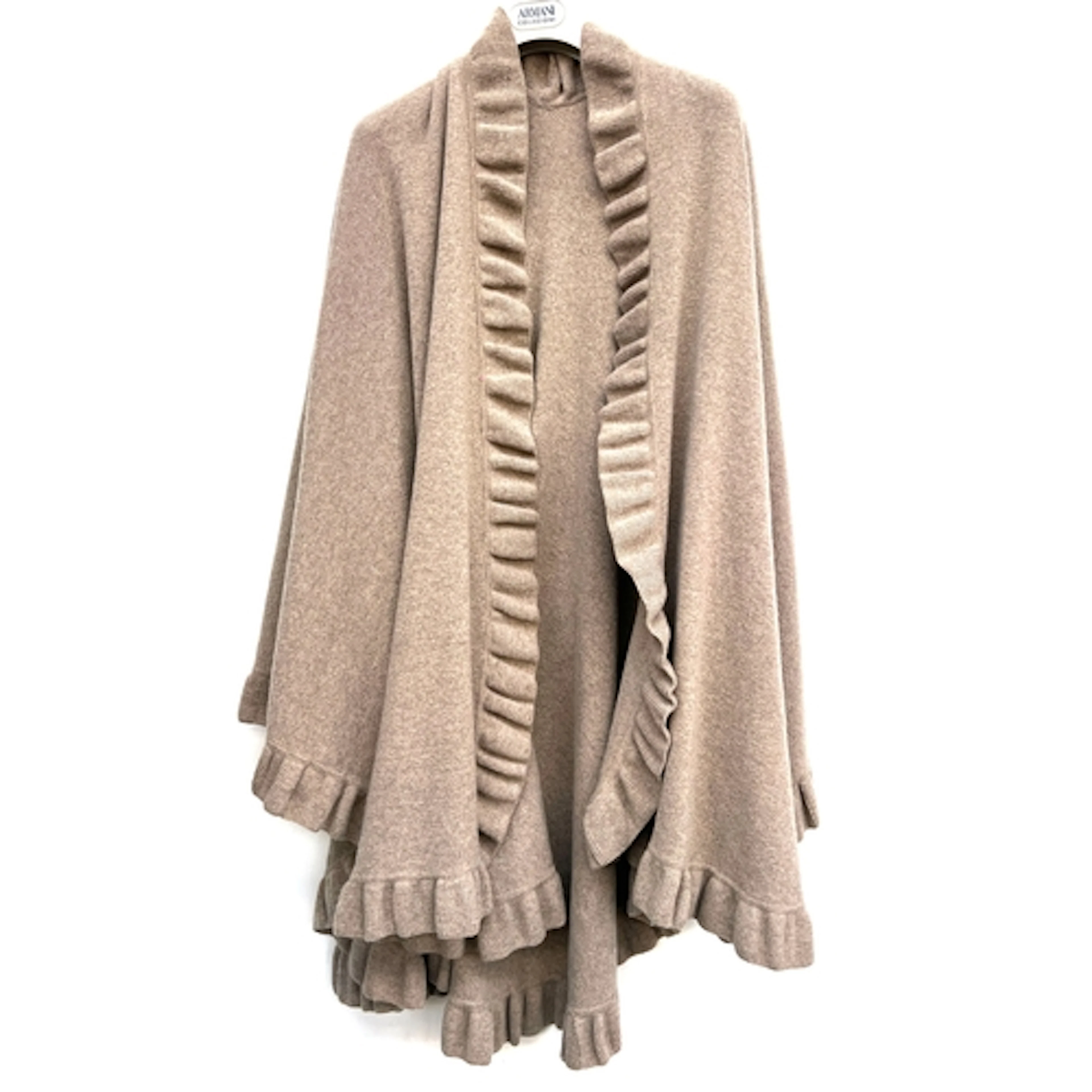 A vintage Aquascutum heavy brown lambswool cape