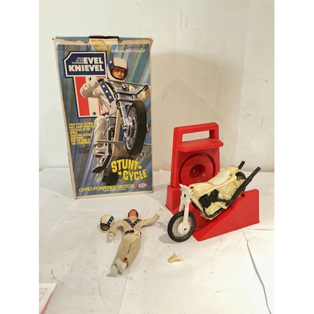 A Boxed Ideal Toys Evel Knievel Stunt Cycle. A/F. No Reserve...