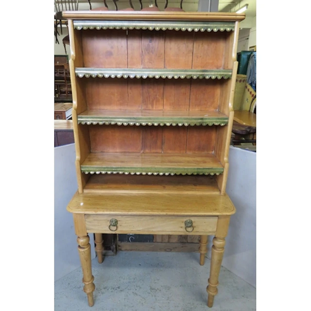 Vintage Blonde Oak Welsh Dresser, superstructure with 3 shel...