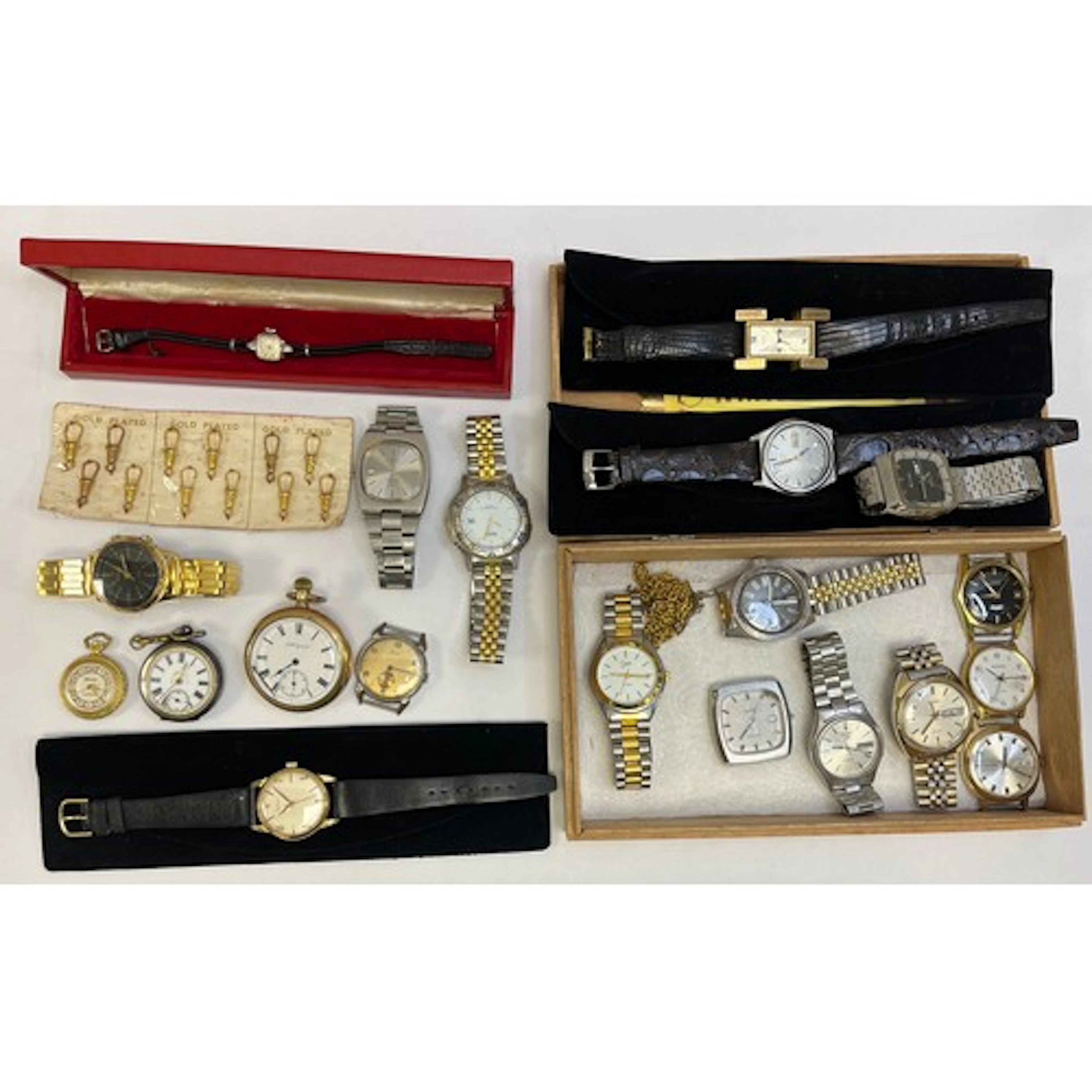 Assorted wristwatches to include pocket watches etc.