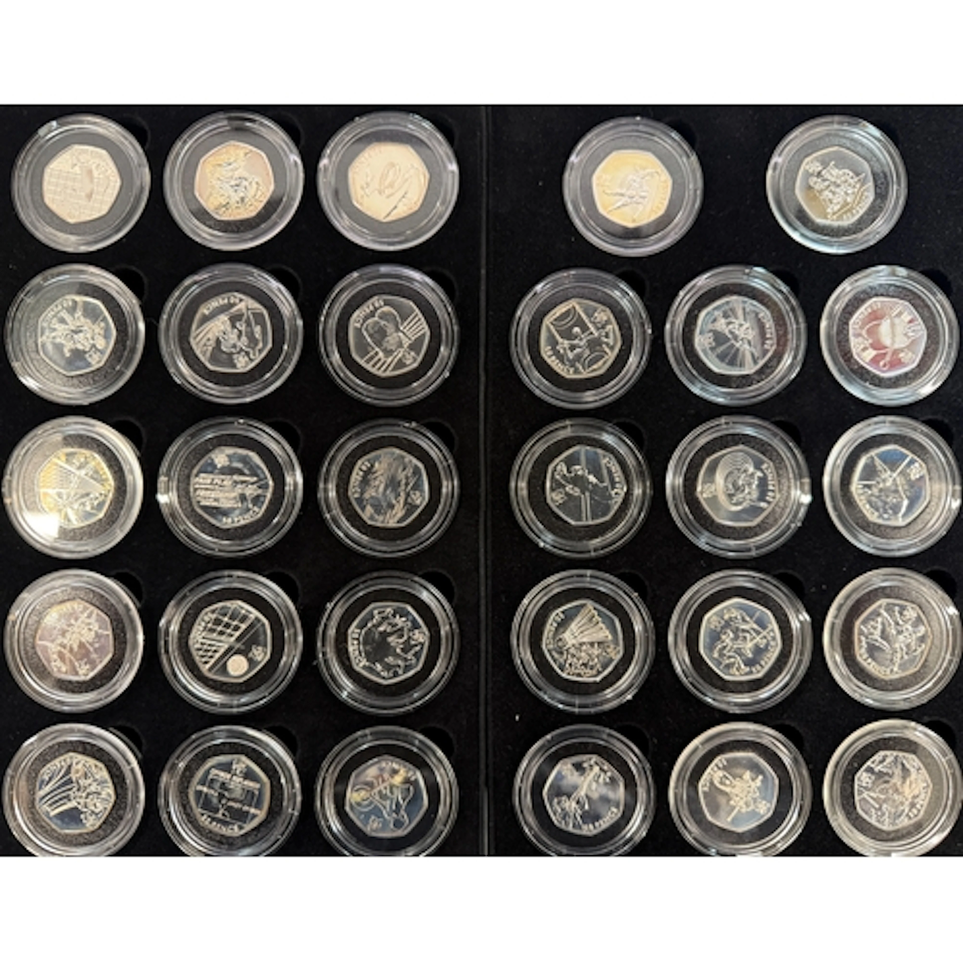 UK London 2012 Olympics Silver 50p Sports Collection, the se...