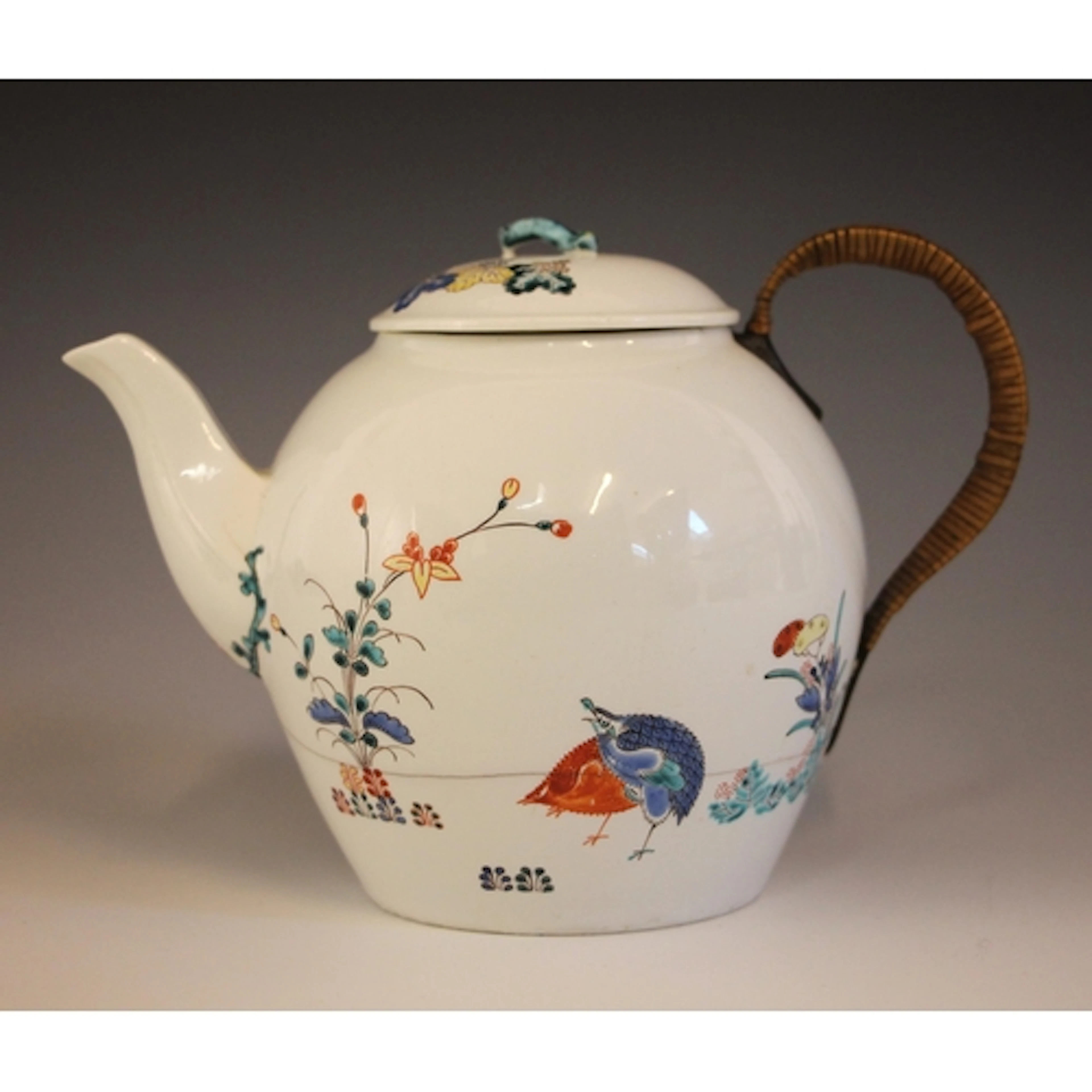 A French Chantilly porcelain teapot and cover, early 18th ce...