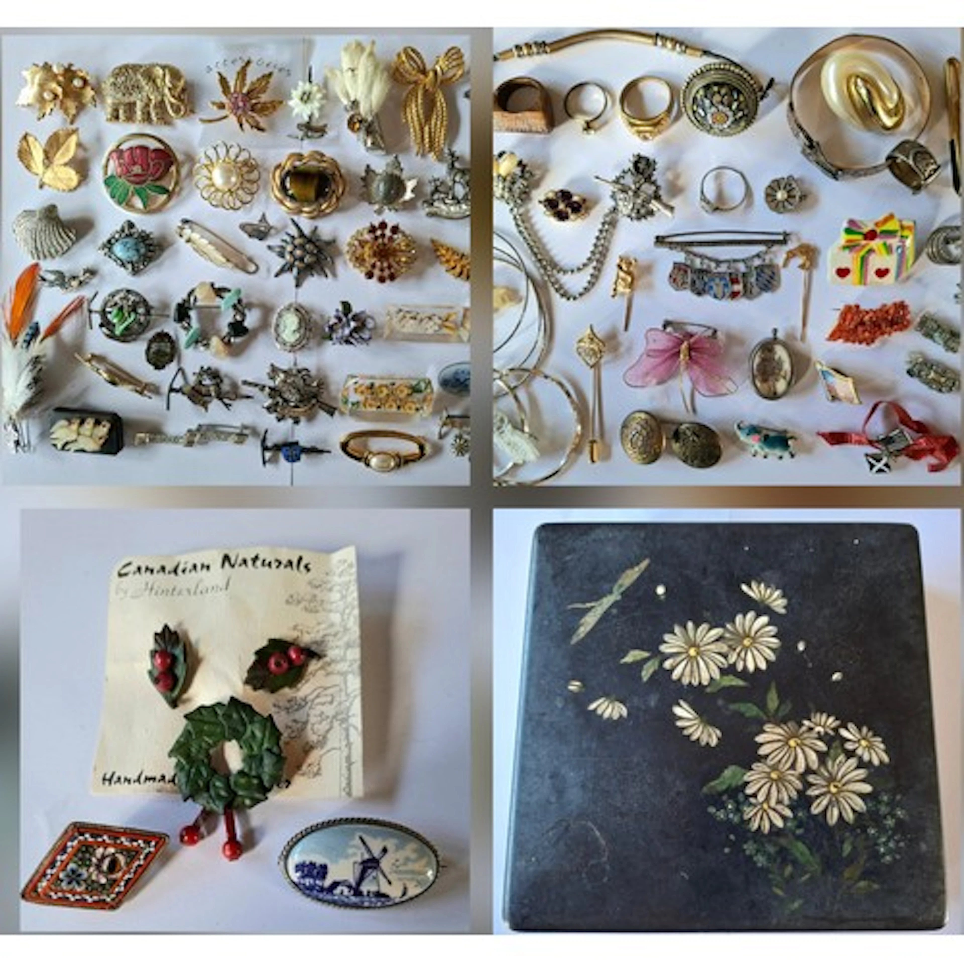 A quantity of vintage costume jewellery, mainly vintage broo...