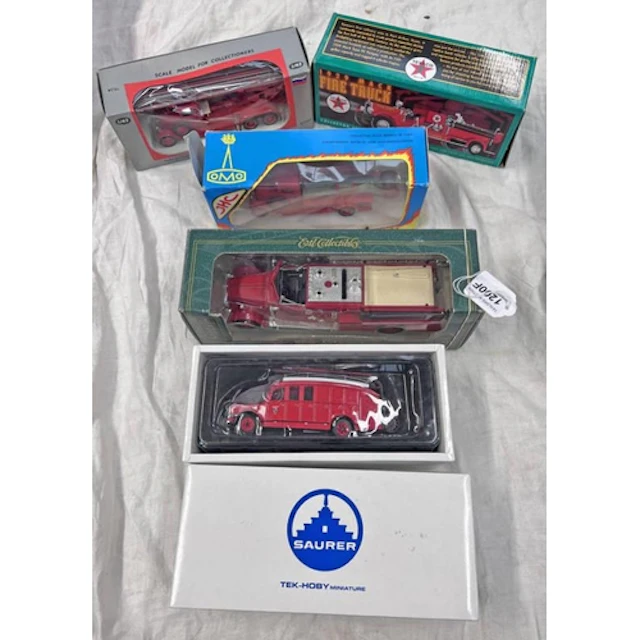 SELECTION OF VARIOUS MODEL FIRE ENGINES FROM ERTL SAURER, TE...