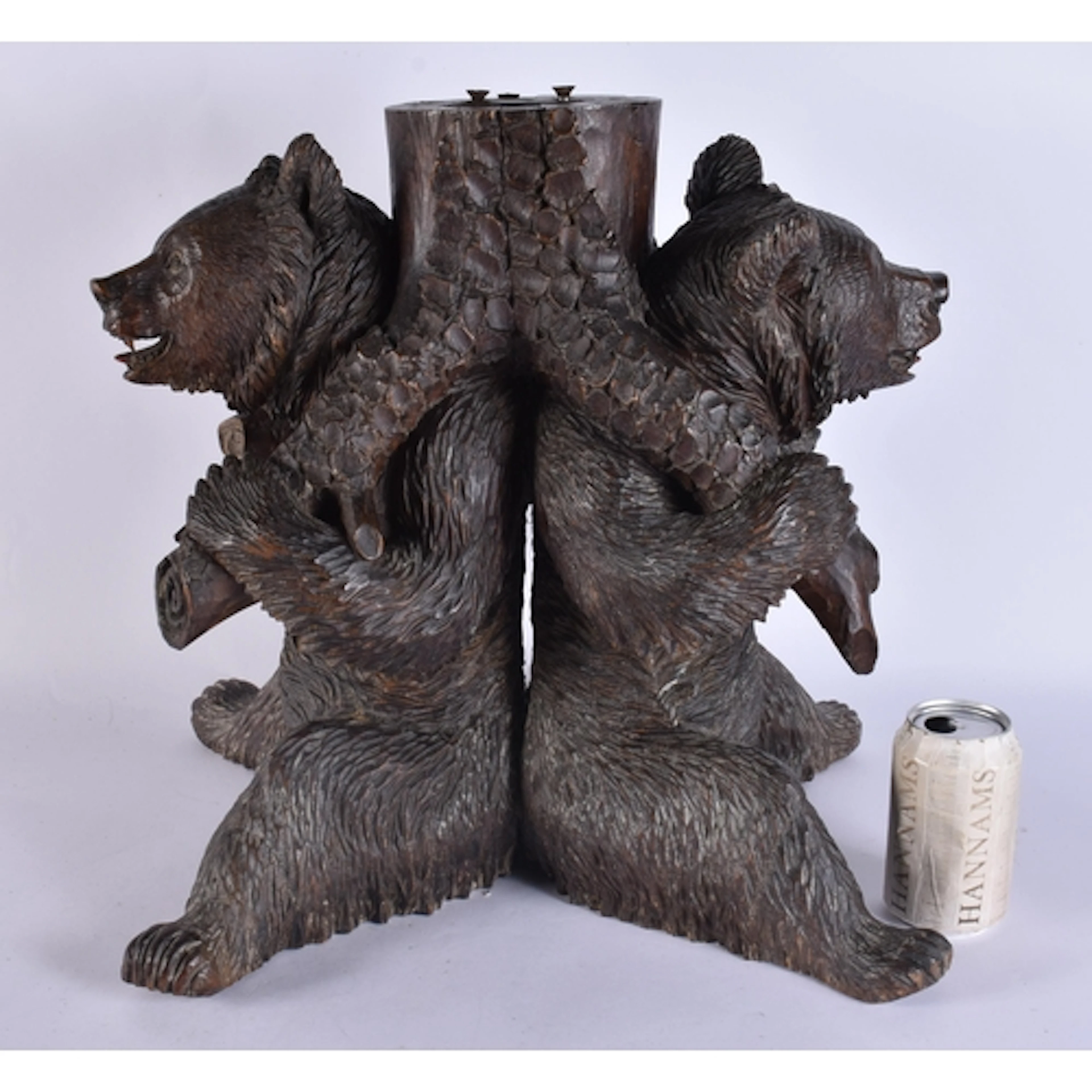 AN EXTREMELY RARE 19TH CENTURY BAVARIAN BLACK FOREST CARVED ...