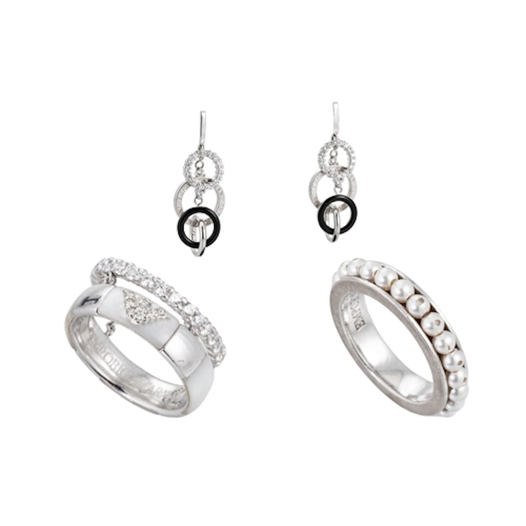 FOUR SILVER ARMANI JEWELLERY ITEMS