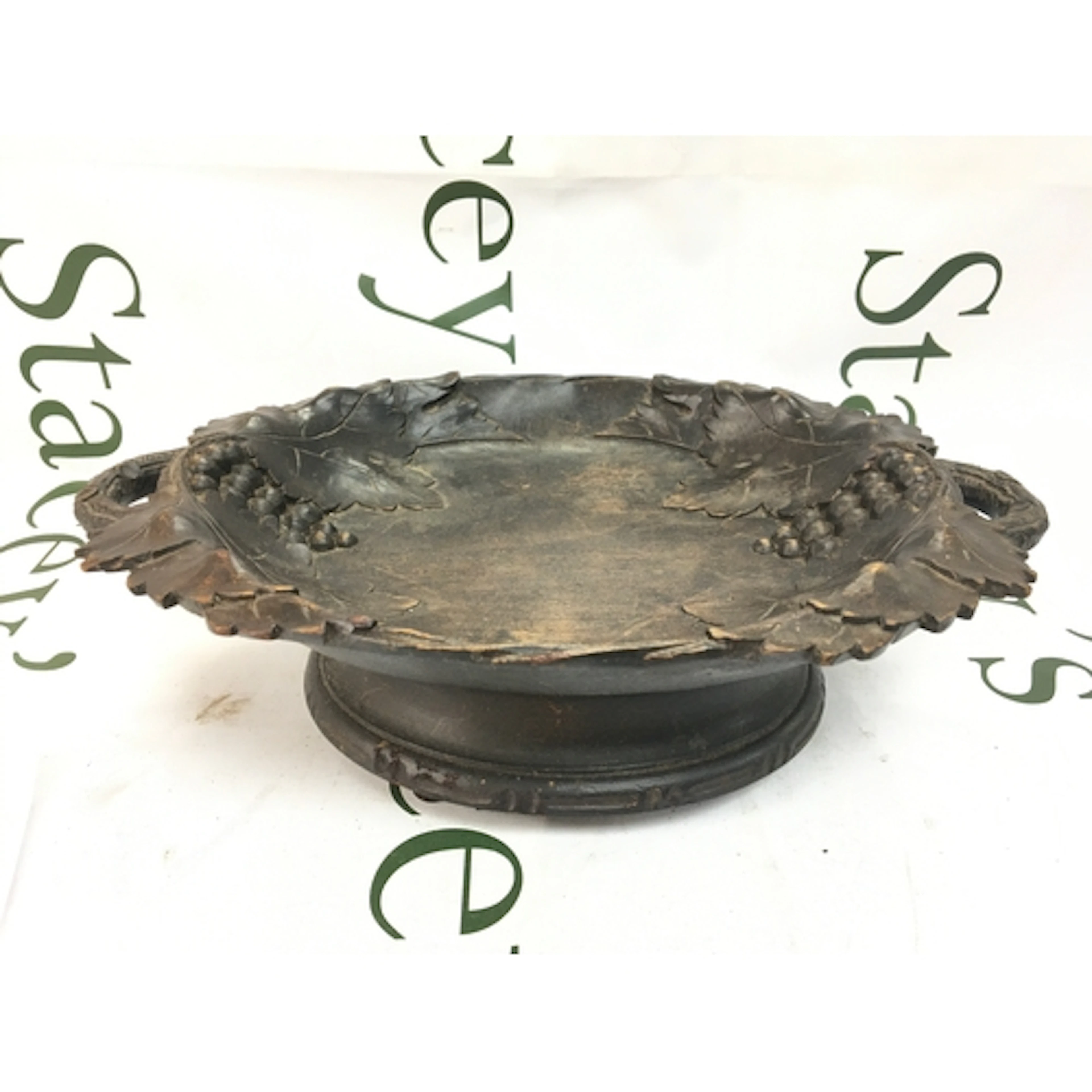 An antique carved wooden music box in working order, 28cm wi...
