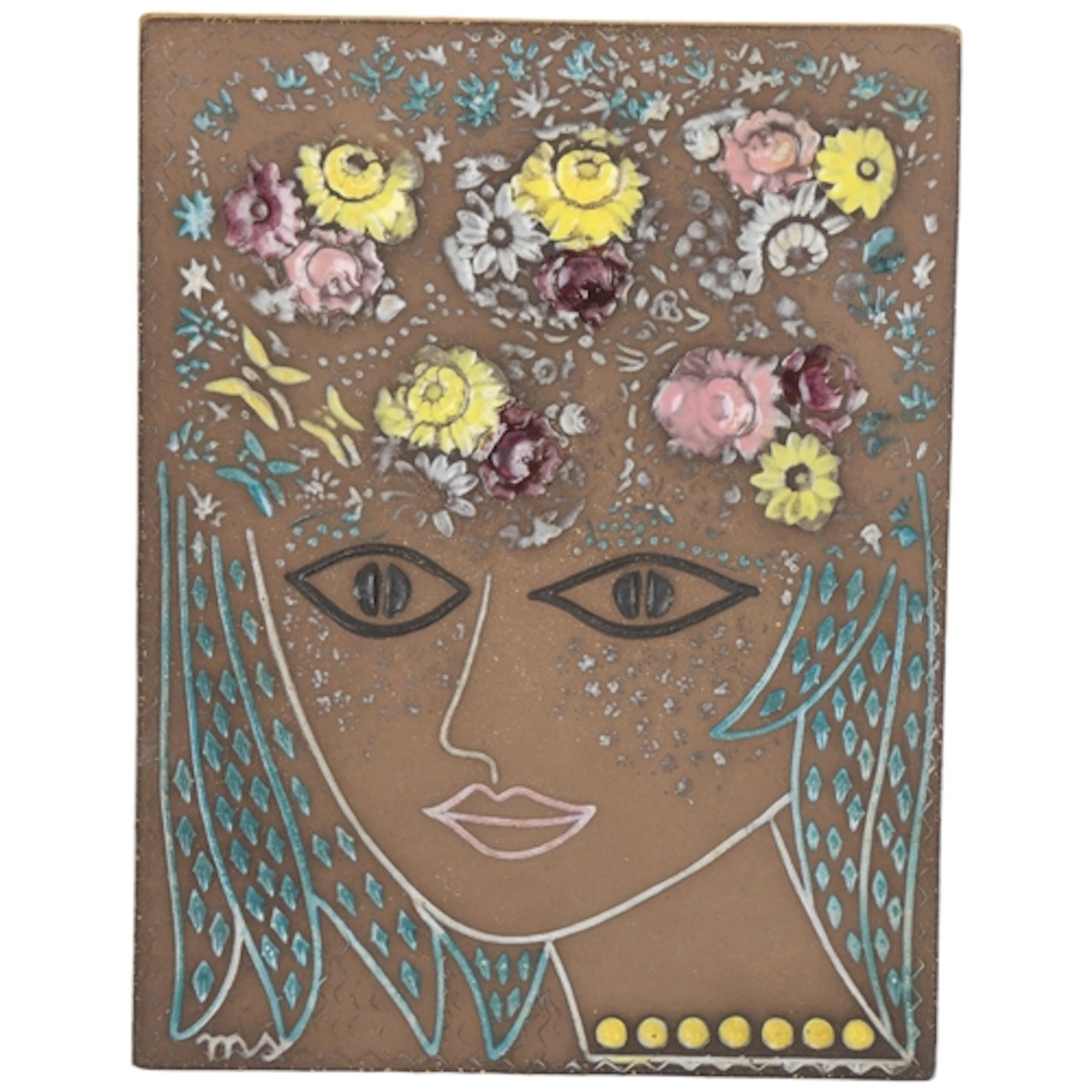 Mari Simmulson for Upsala Ekeby Sweden, a “Beata” ceramic wa...