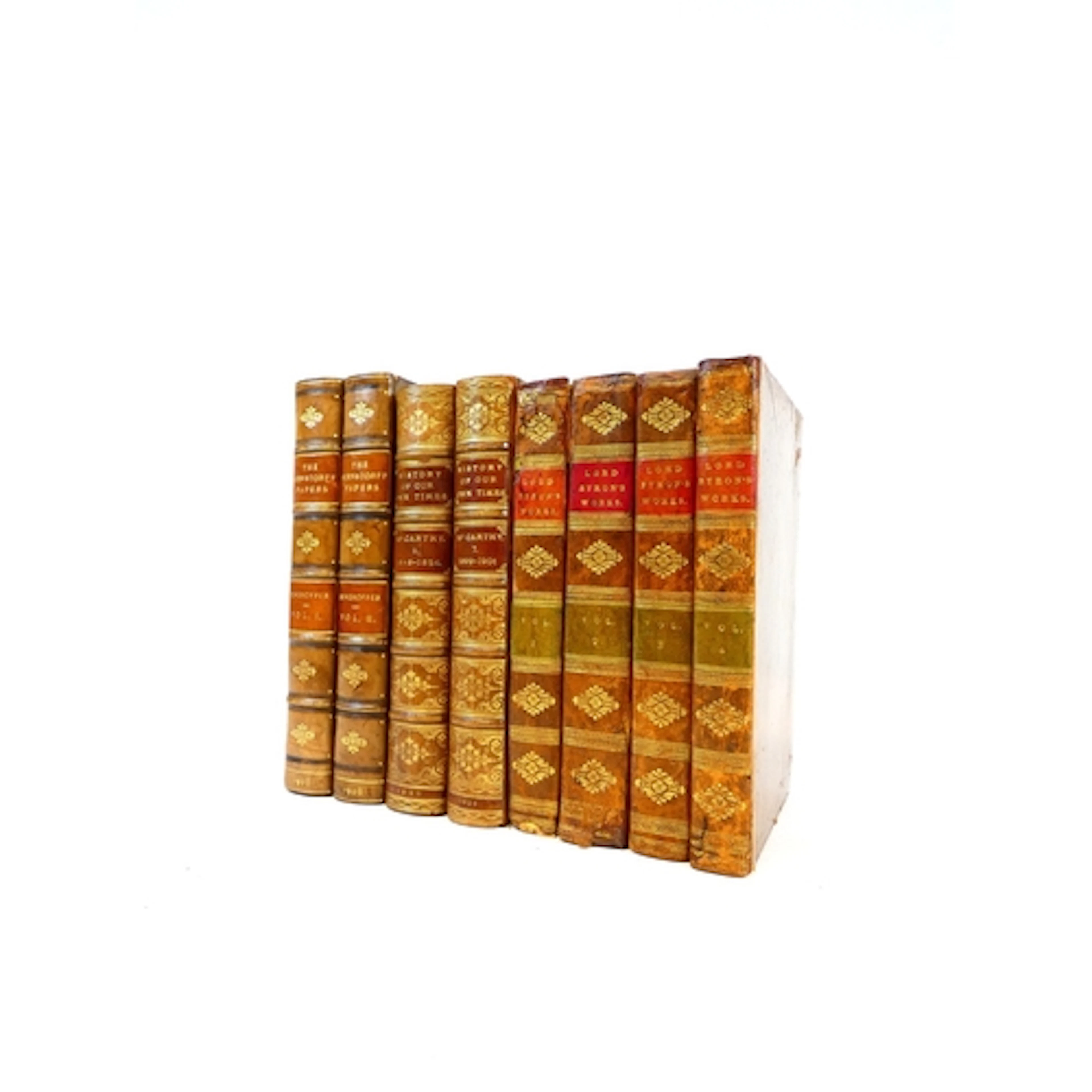 BYRON LORD. The Works. 4 vols. Calf, gilt backs, ...