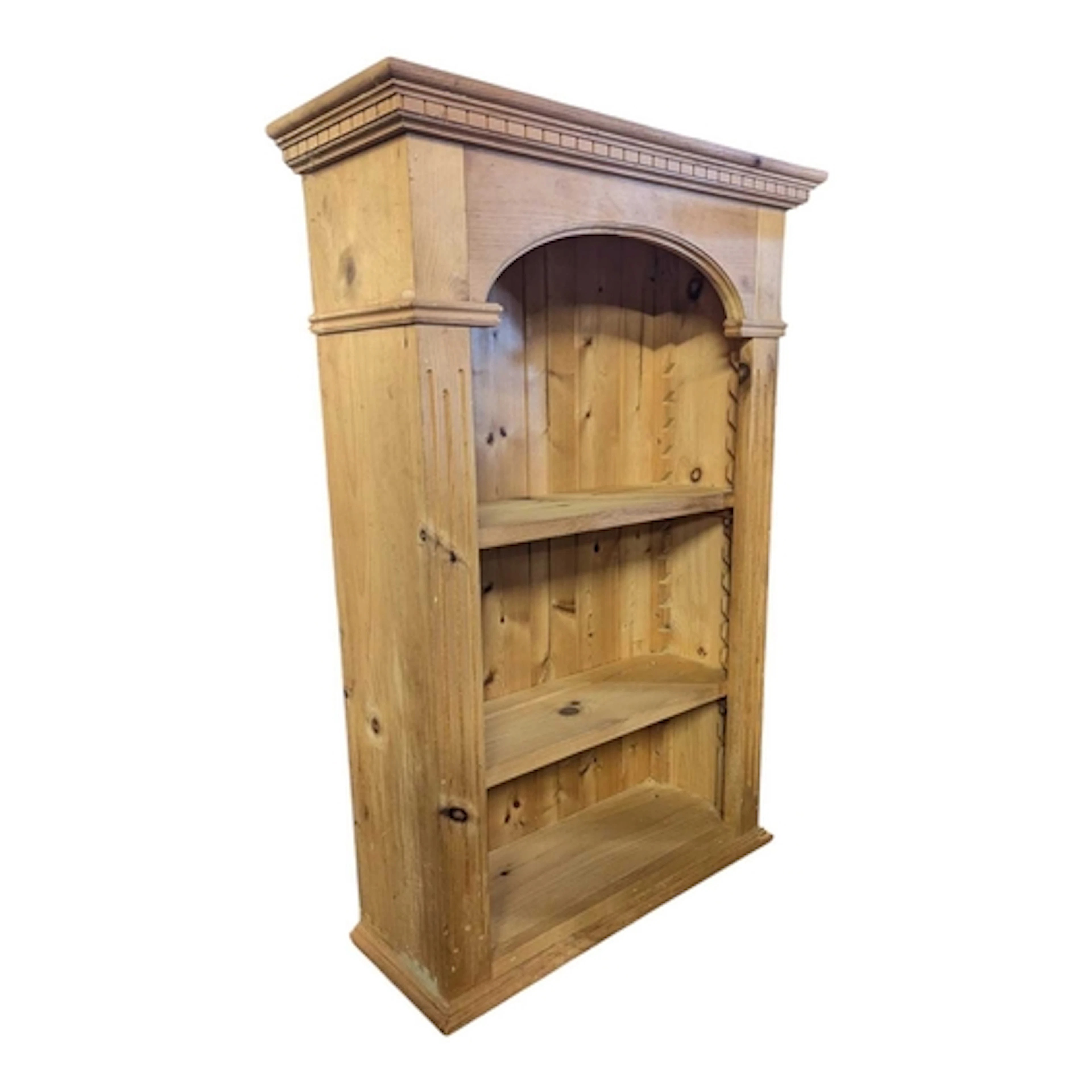 A contemporary pine bookcase pedestal cabinet. Rectangular f...