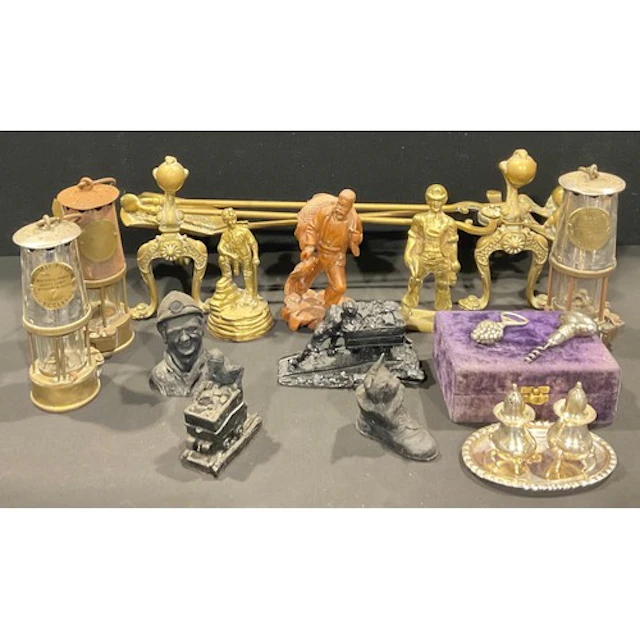 A brass and steel miner’s safety lamp, The Protector Lamp & ...