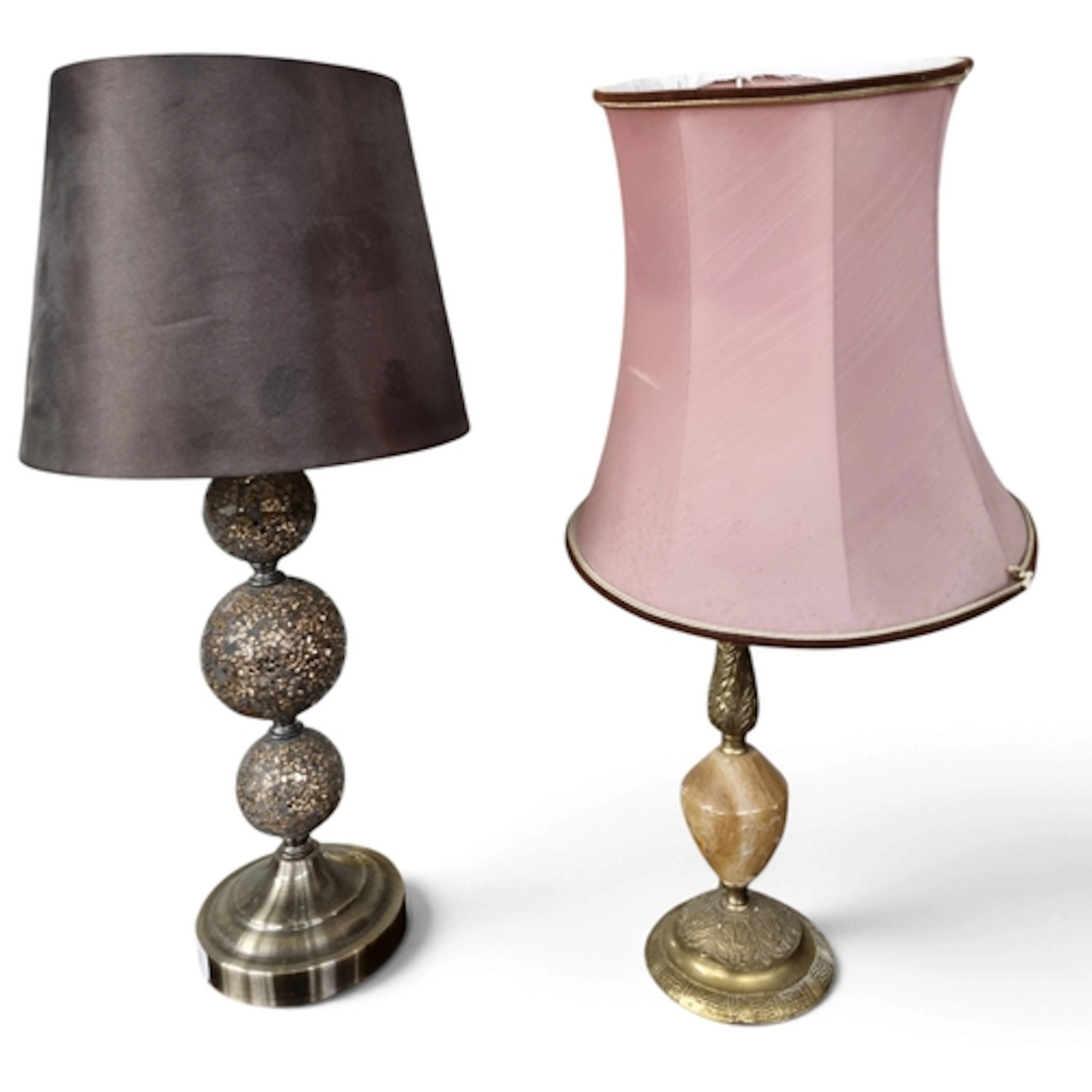 Two Table Lamps along with a centre dish and a photograph of...