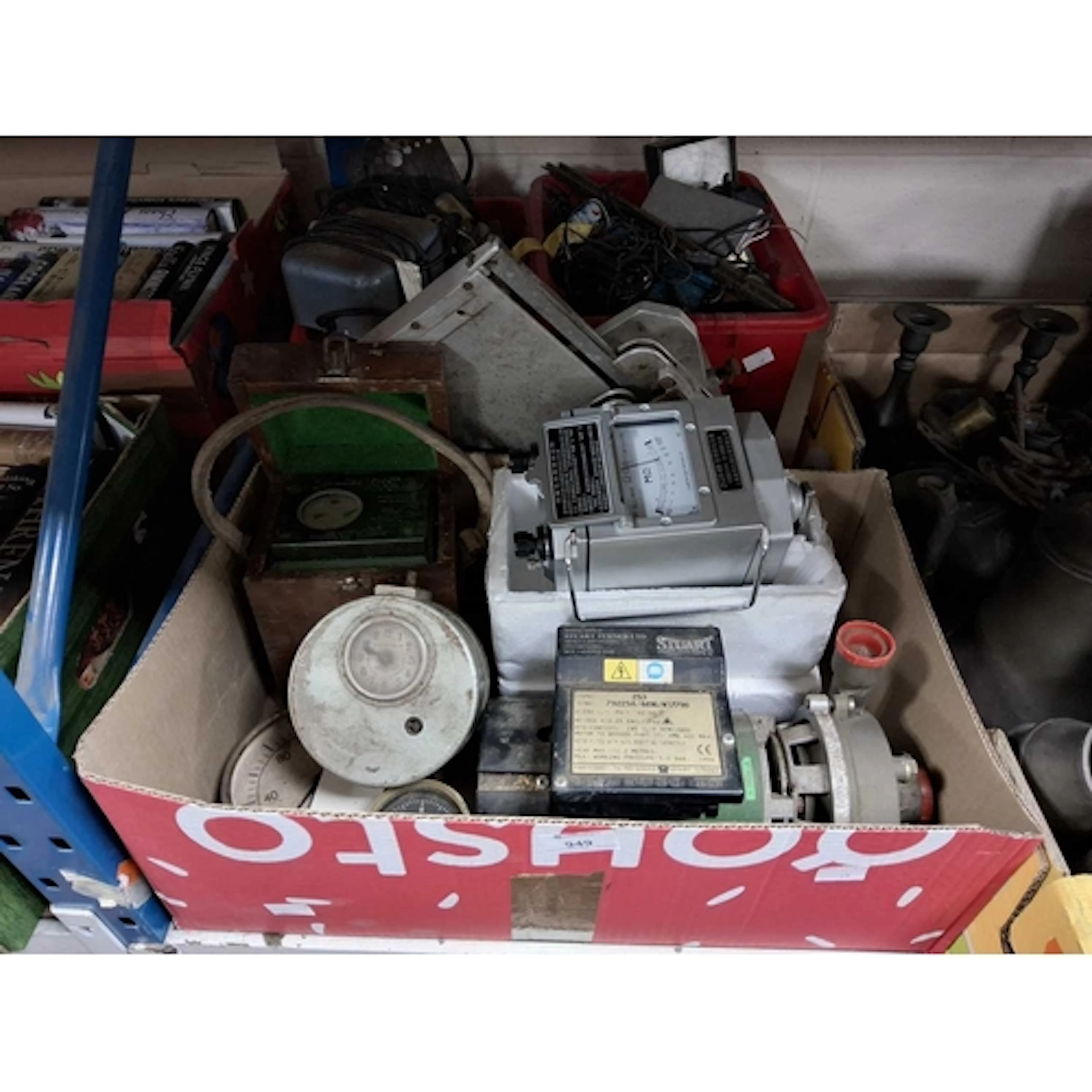 THREE BOXES AND LOOSE OF ELECTRICAL GAUGES AND METERS to inc...