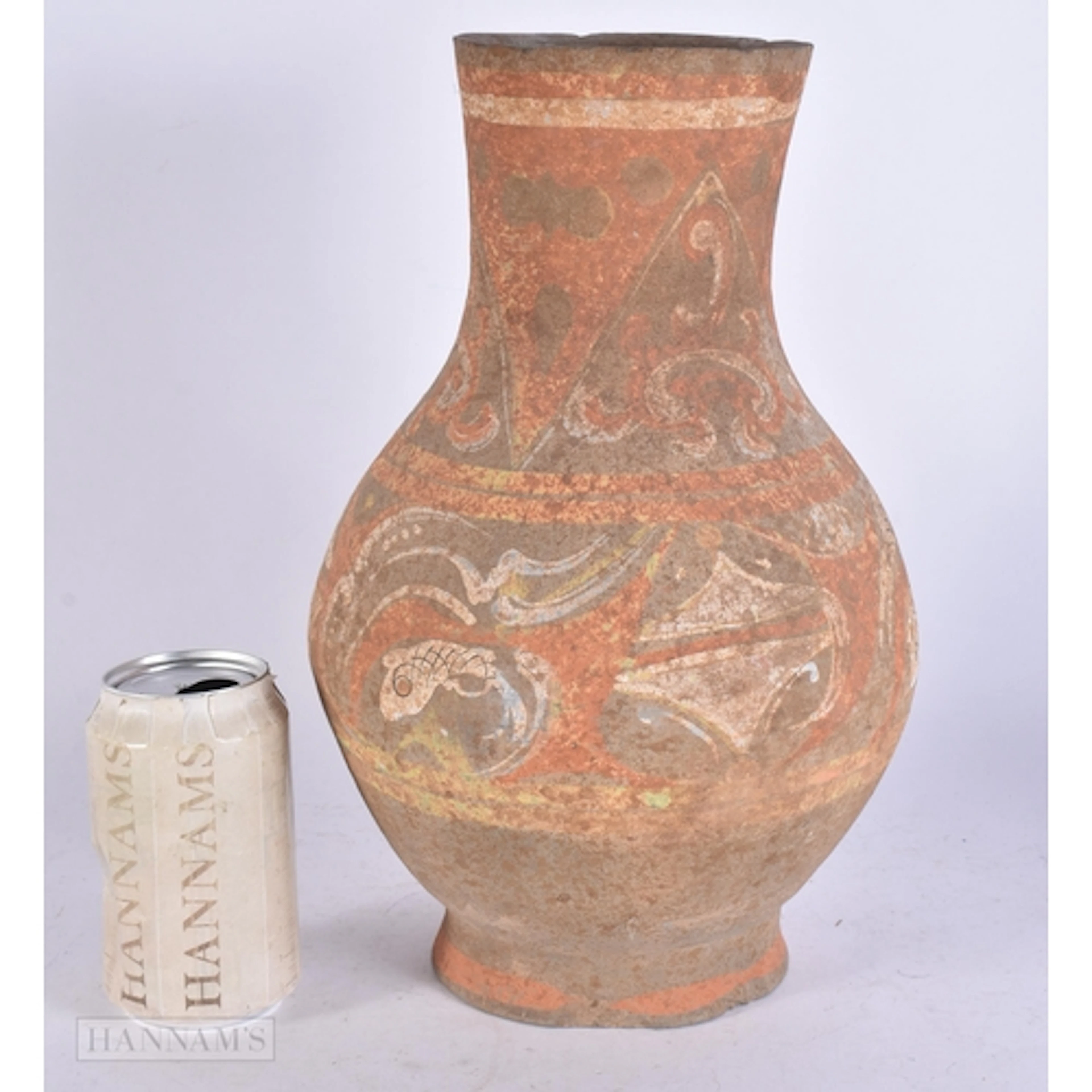 A RARE LARGE CHINESE HAN DYNASTY VASE 202 BC - 220 CE, paint...
