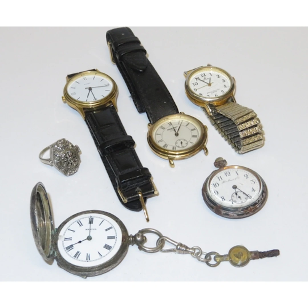Ladies' silver cased fob watch, together with another fob wa...