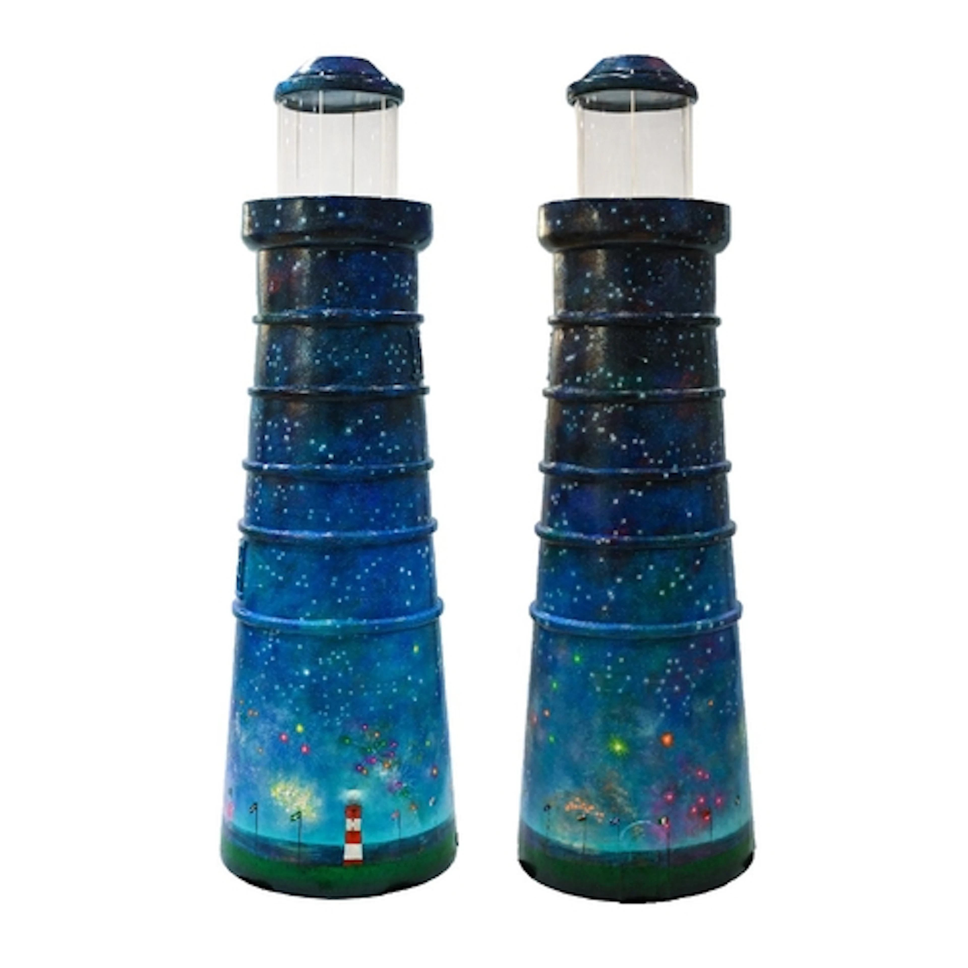 A large fibreglass sculpture "Celestial Beacon" painted by D...