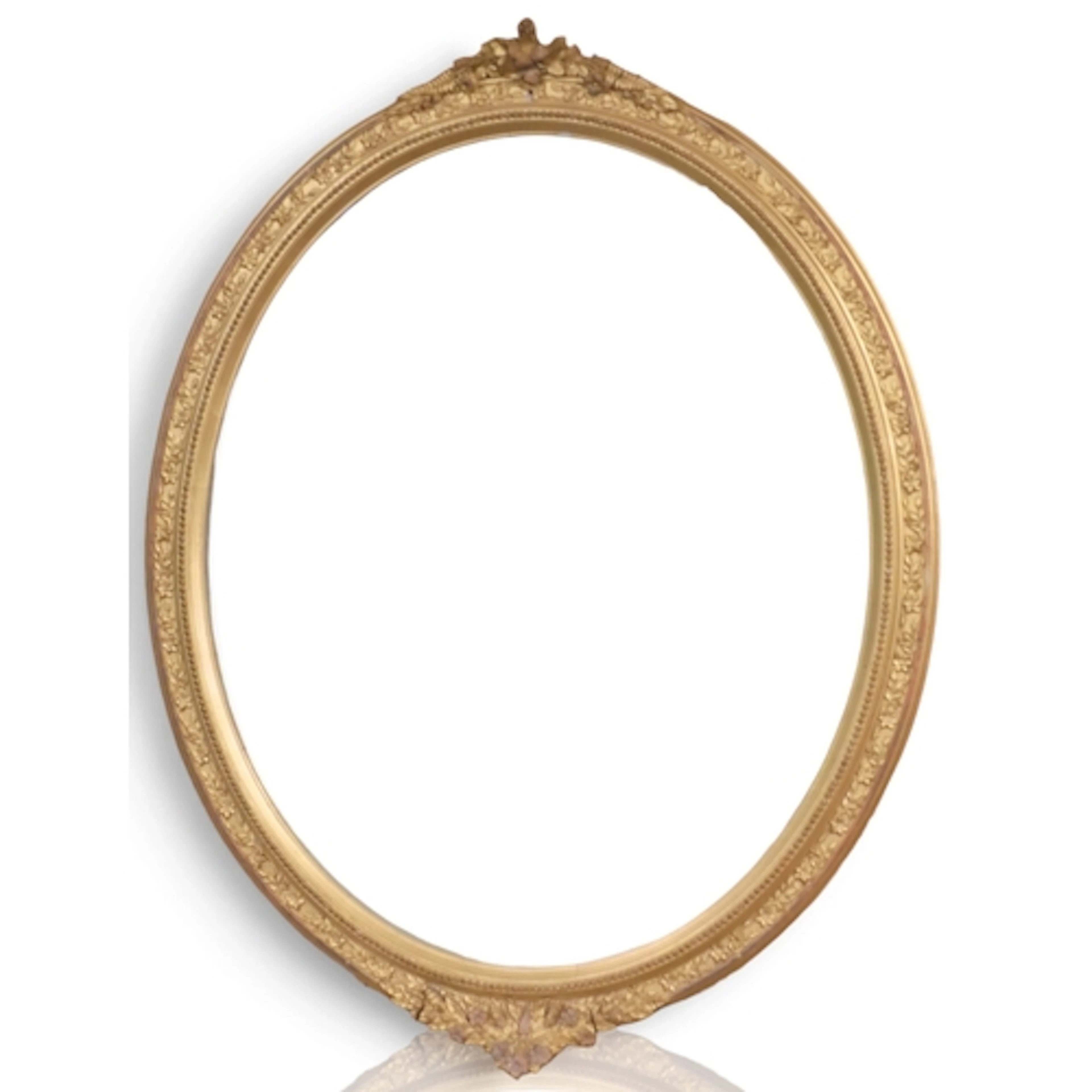A 20th century oval gilt gesso framed wall mirror with bevel...