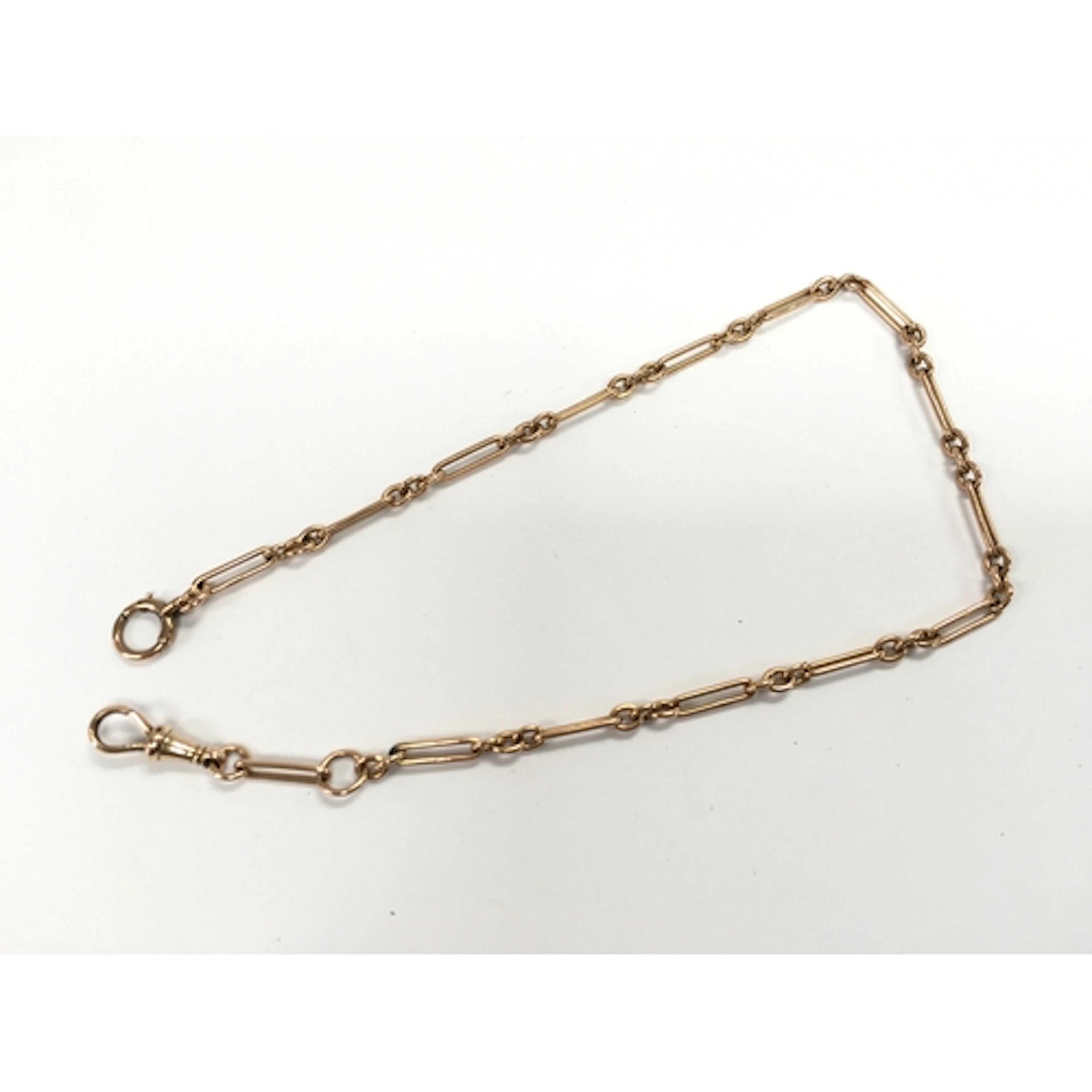 A 9ct gold watch chain. 18.42g and 39cm length.