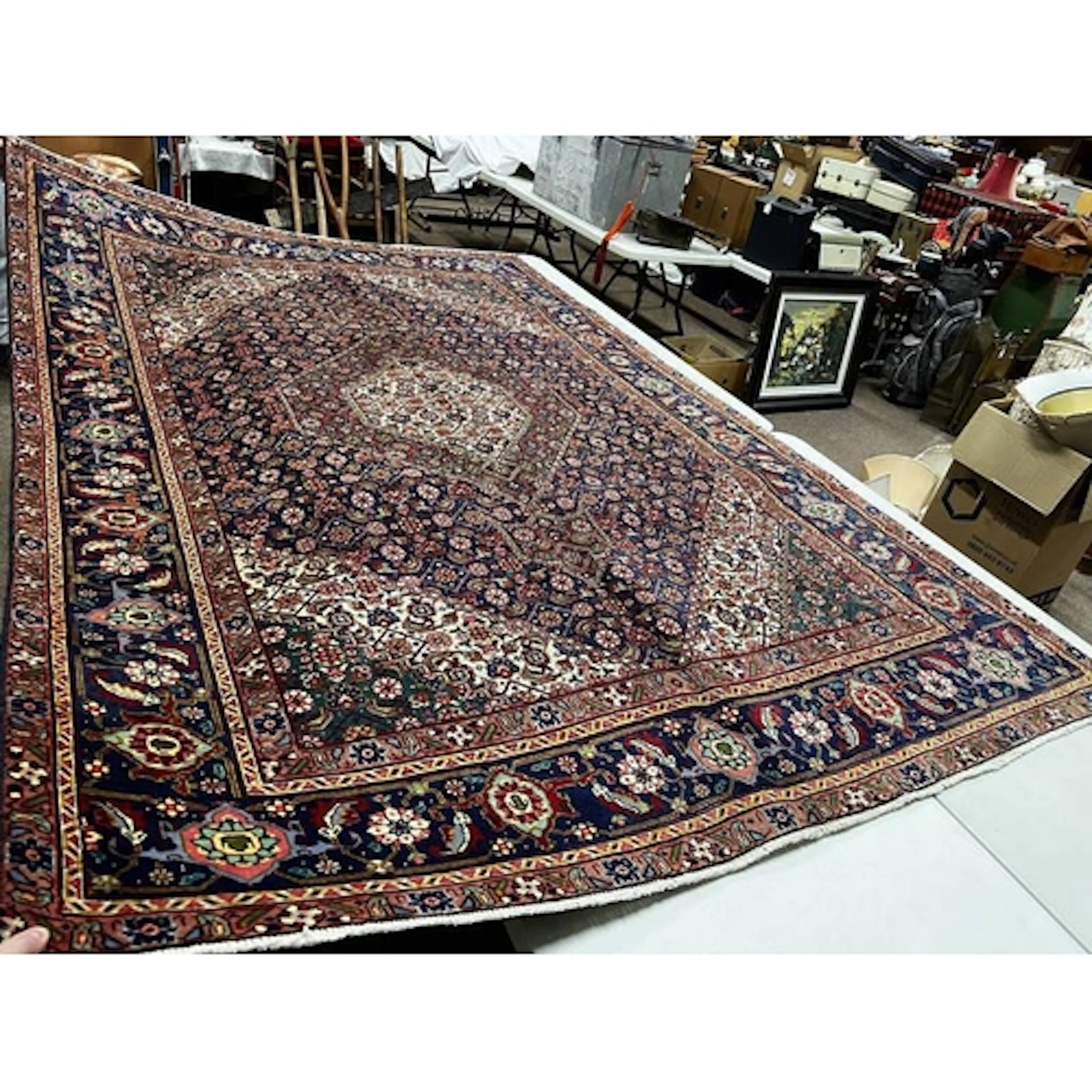 FINE HAND WOVEN PERSIAN BIJAR CARPET WITH TRADITIONAL DESIGN...