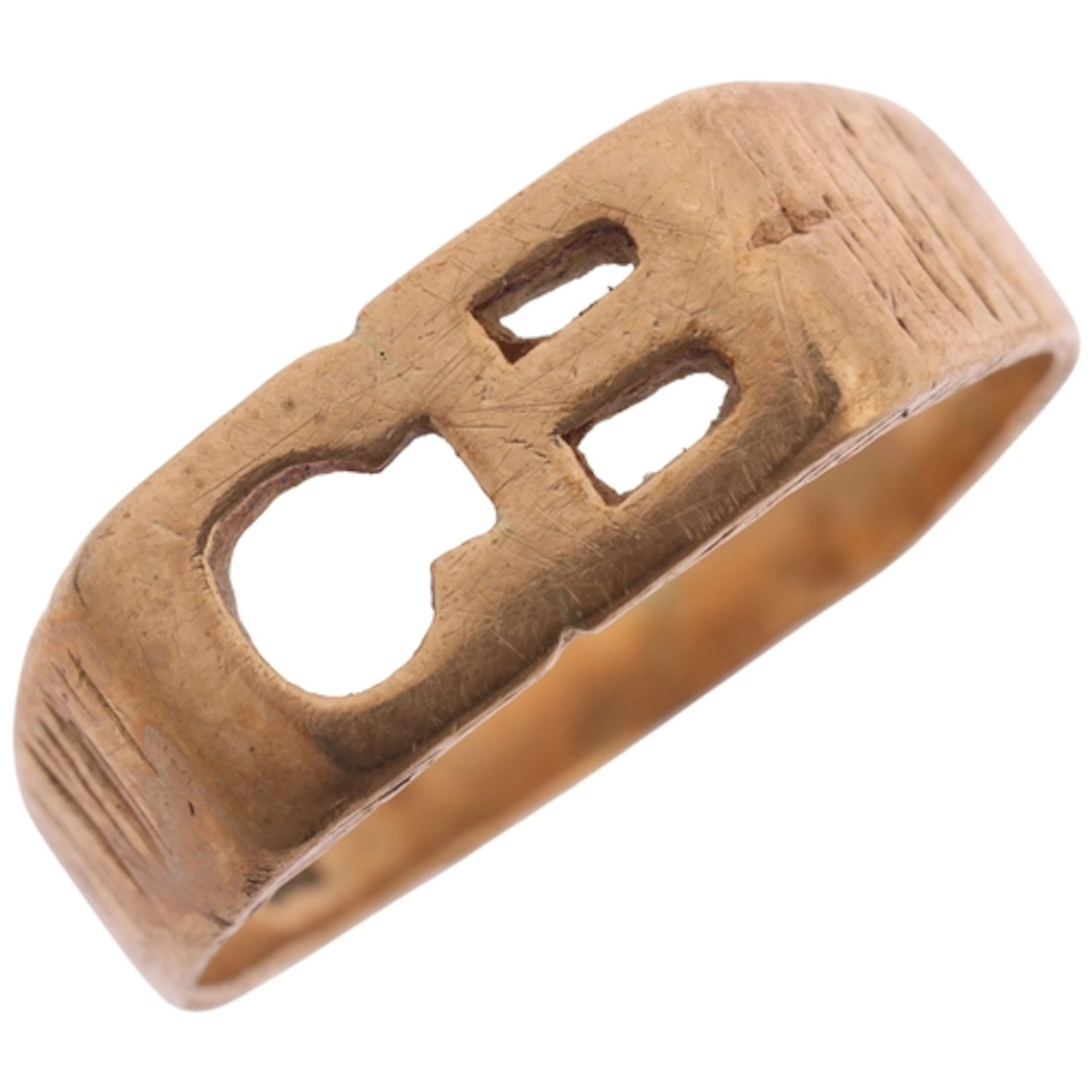 A Vintage 9ct gold initial signet ring, maker PMS, London 19...