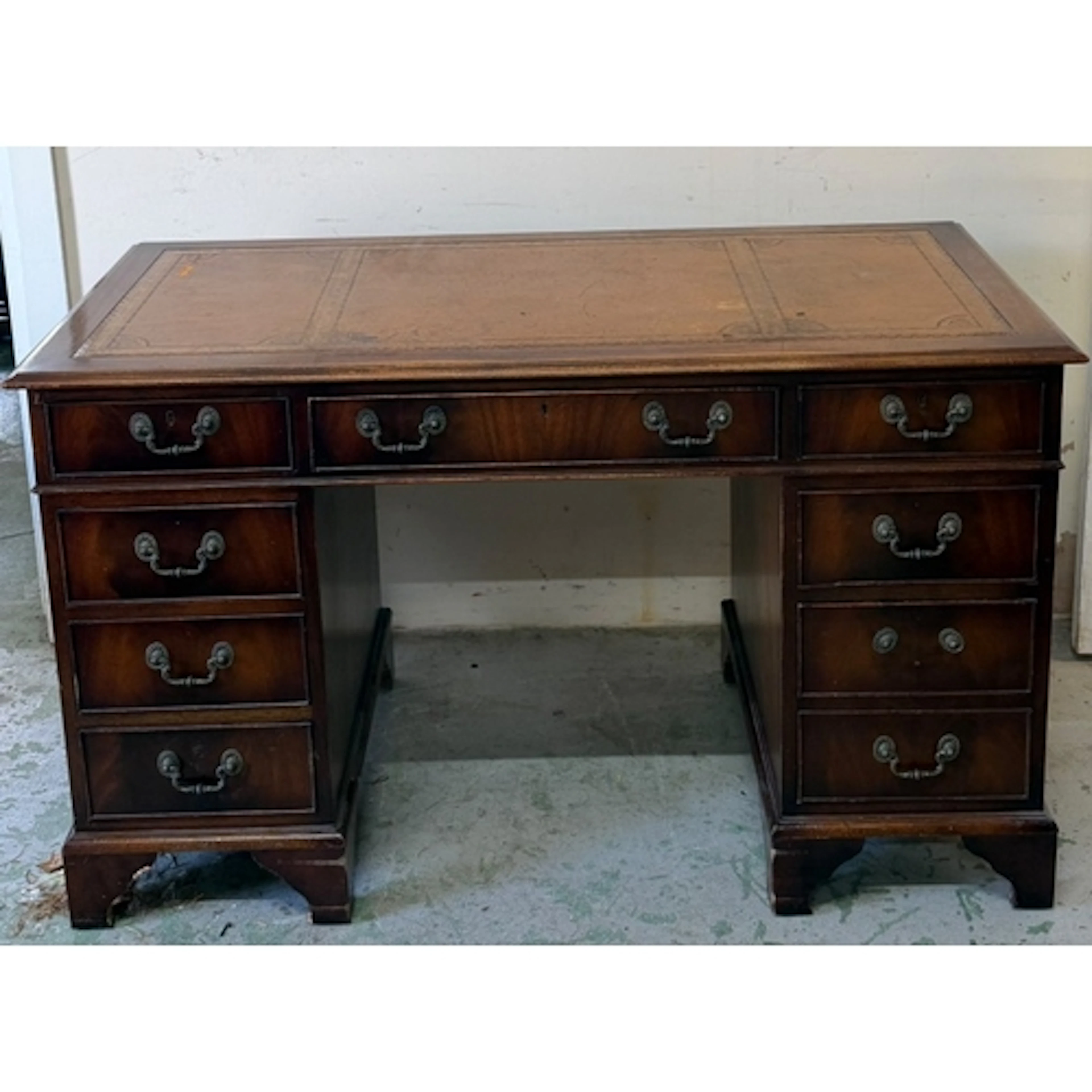 A Mahogany twin pedestal desk