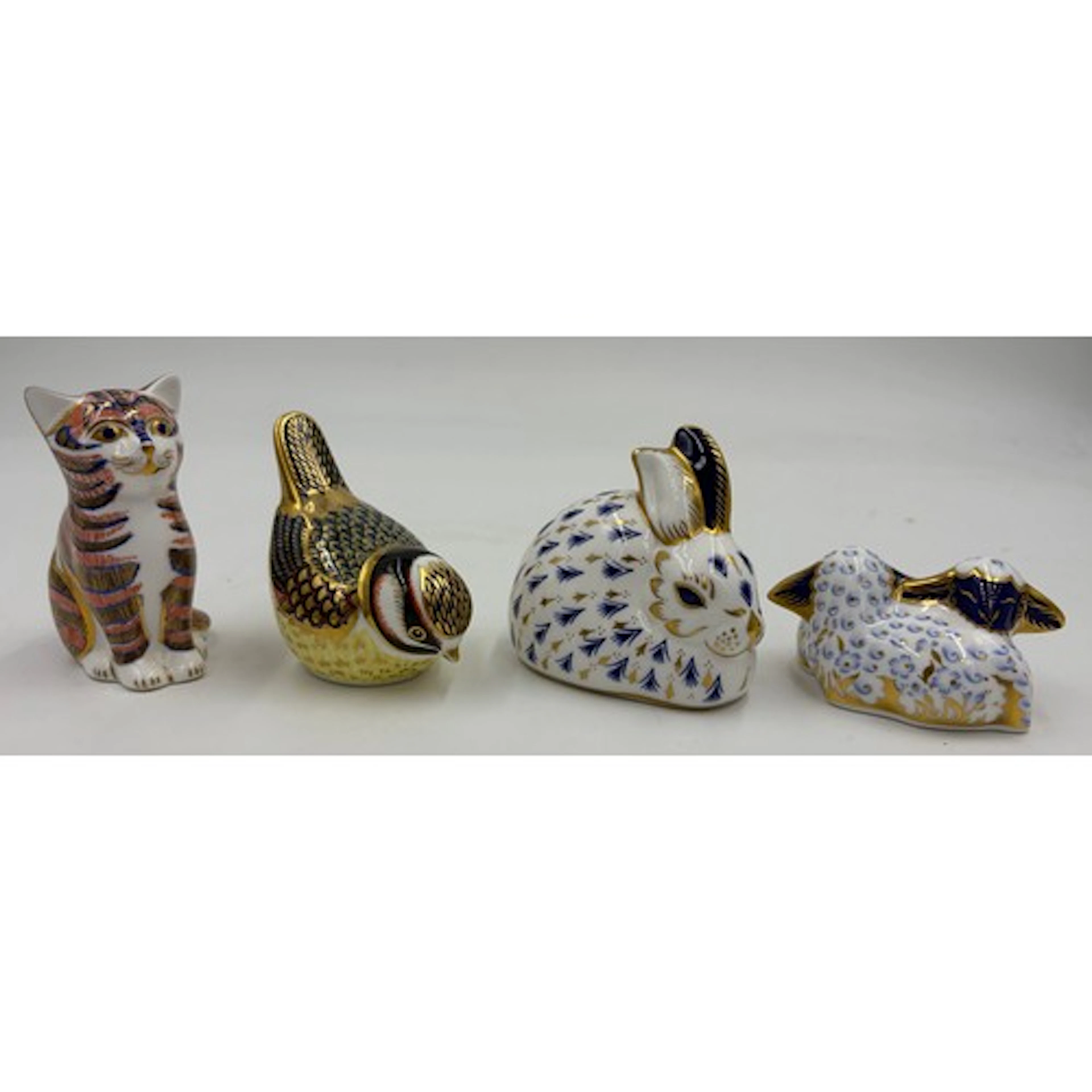 Royal Crown Derby paperweights to include rabbit, kitten, bl...