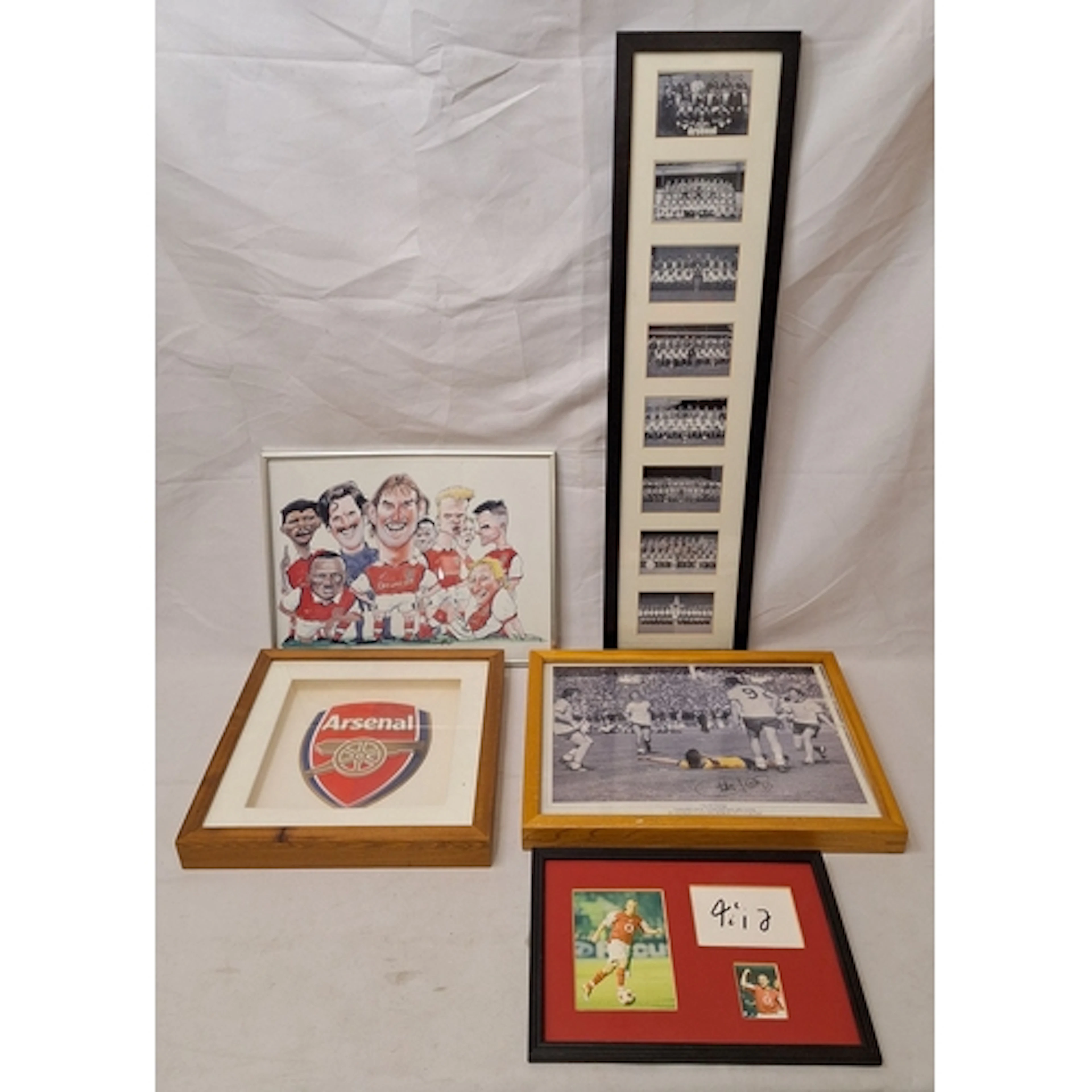 5 Framed Arsenal Football Team Pictures incl. Freddie Ljunbe...