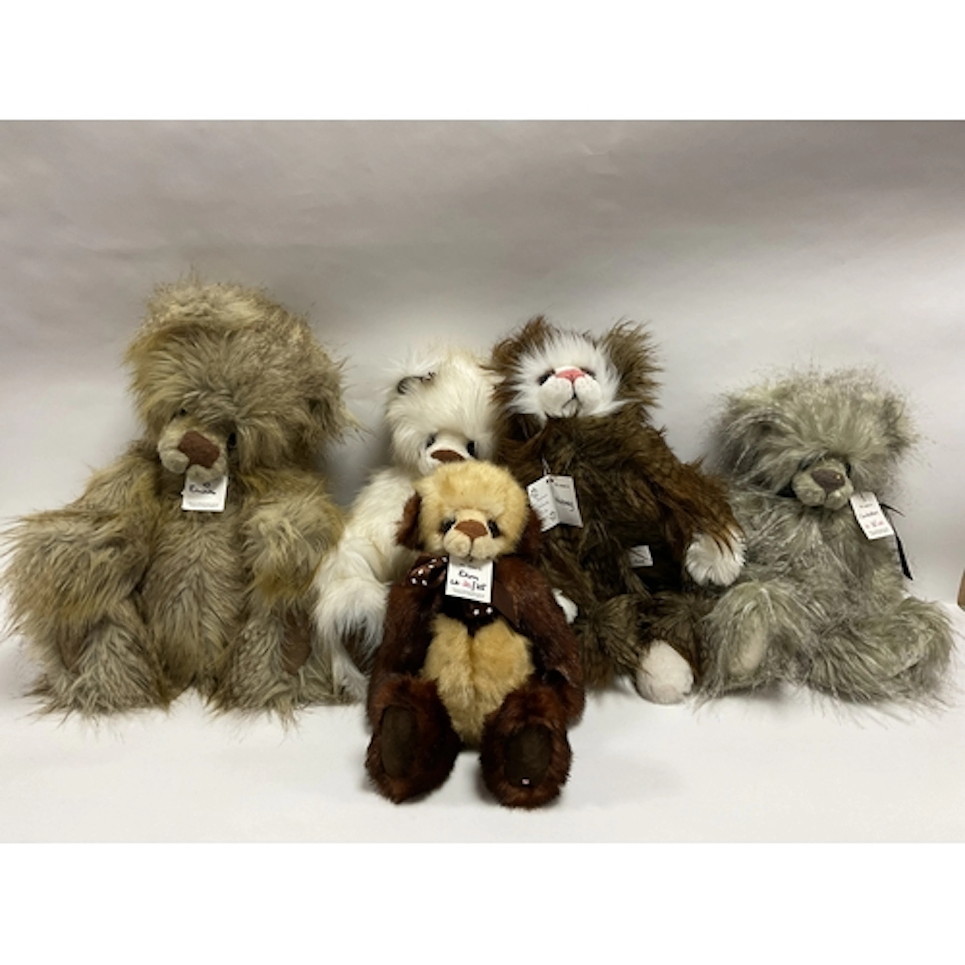 Five Kaycee Bears Teddy Bears designed by Kelsey Cunningham,...