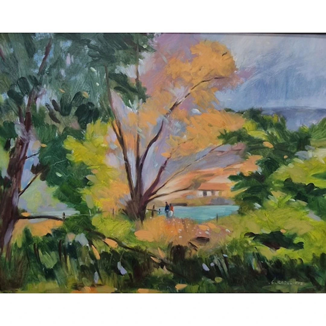 G.RADCLIFFE. A sunlit wooded river landscape with Figures, s...