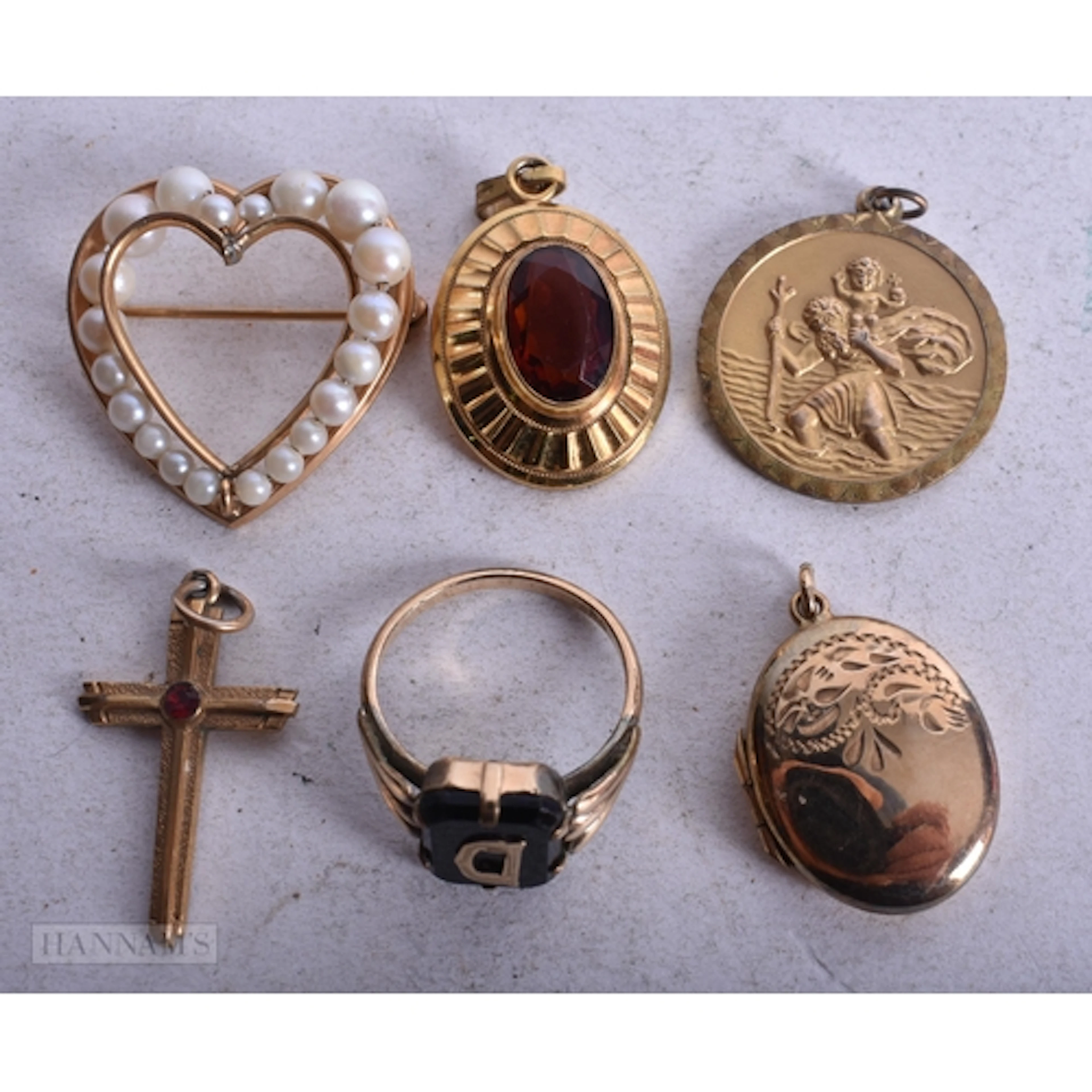 Collection of Rolled Gold Jewellery inc. Brooch, Ring, Penda...