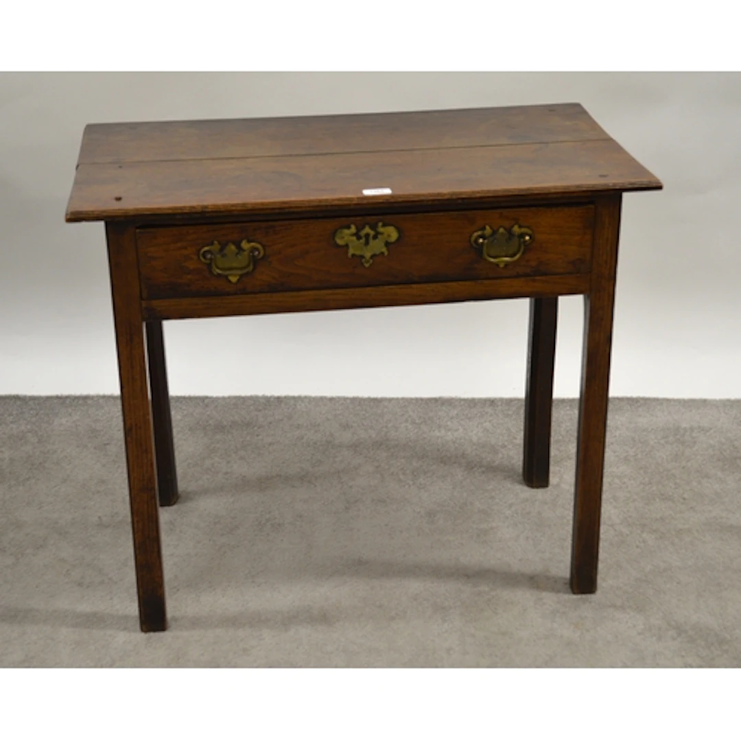 18th Century oak side table with a single frieze drawer rais...