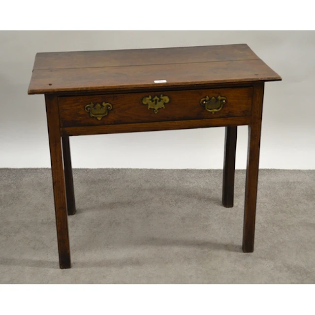 18th Century oak side table with a single frieze drawer rais...