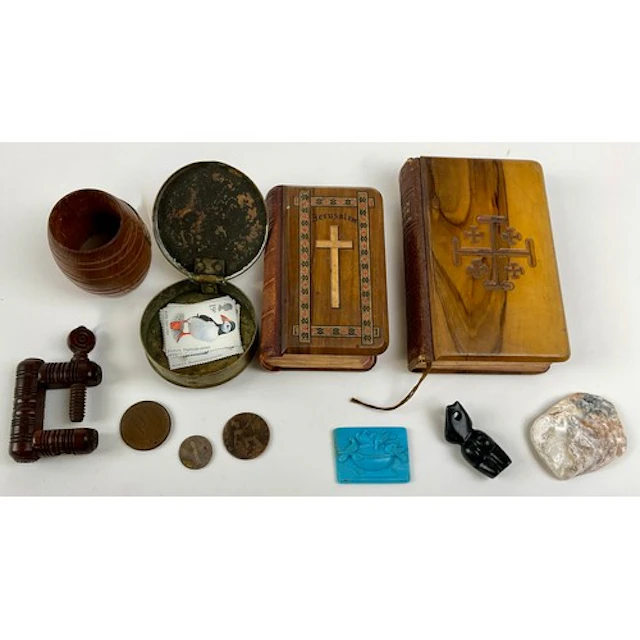 Curiosities - treen, an early 19th century lignum vitae nutc...
