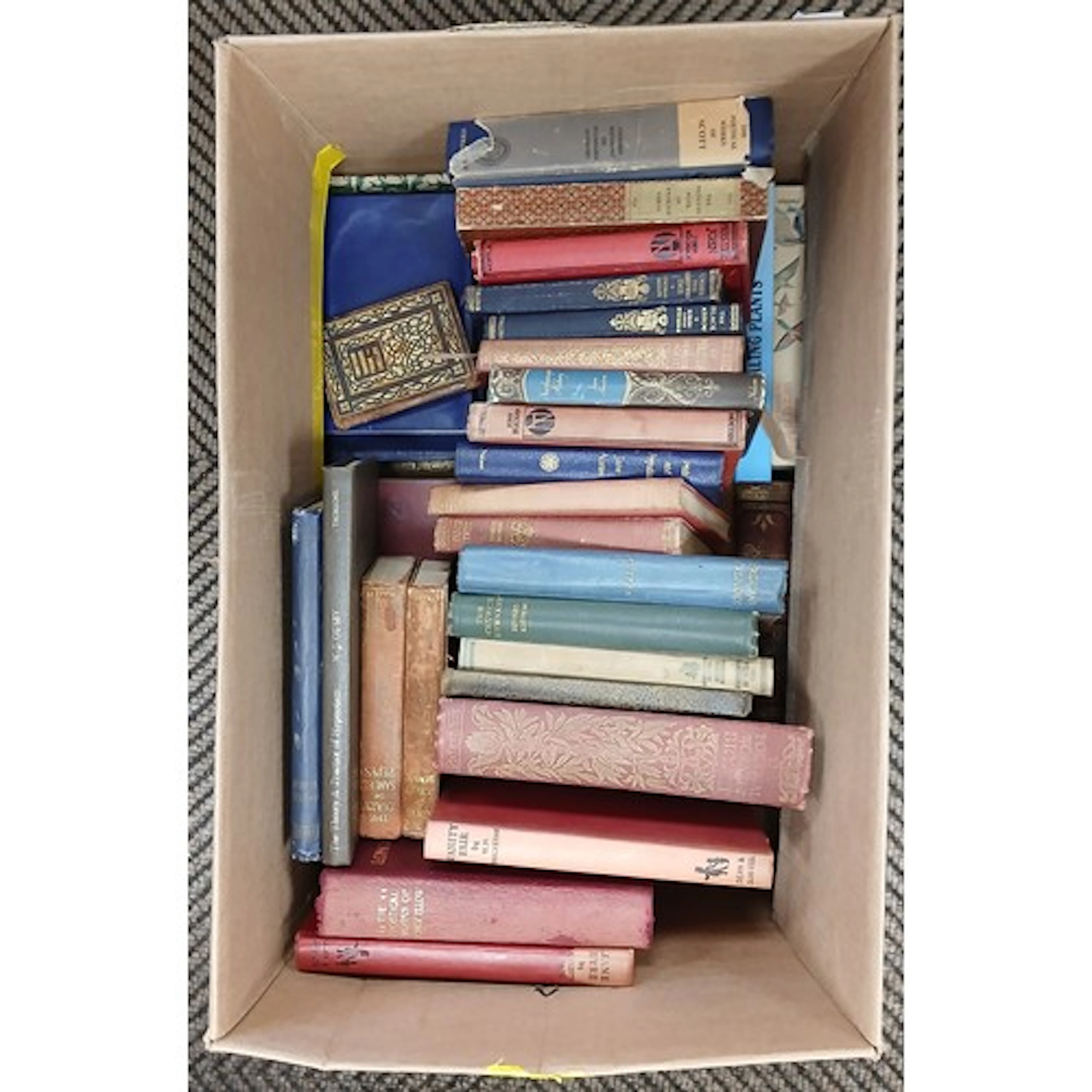 Collection of leather bound books to include poetry and lite...
