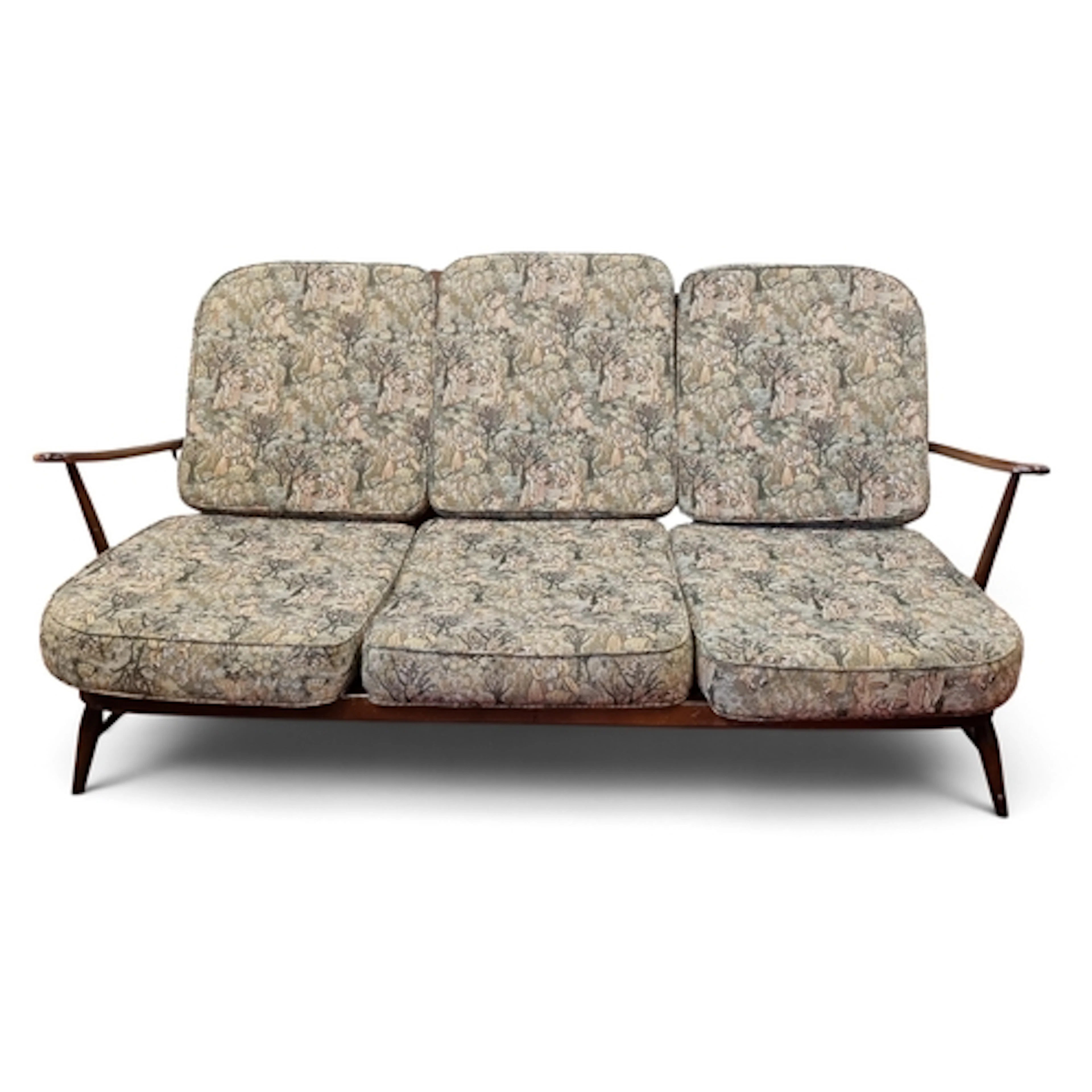 An Ercol three seater Couch with original upholstery. W 174 ...