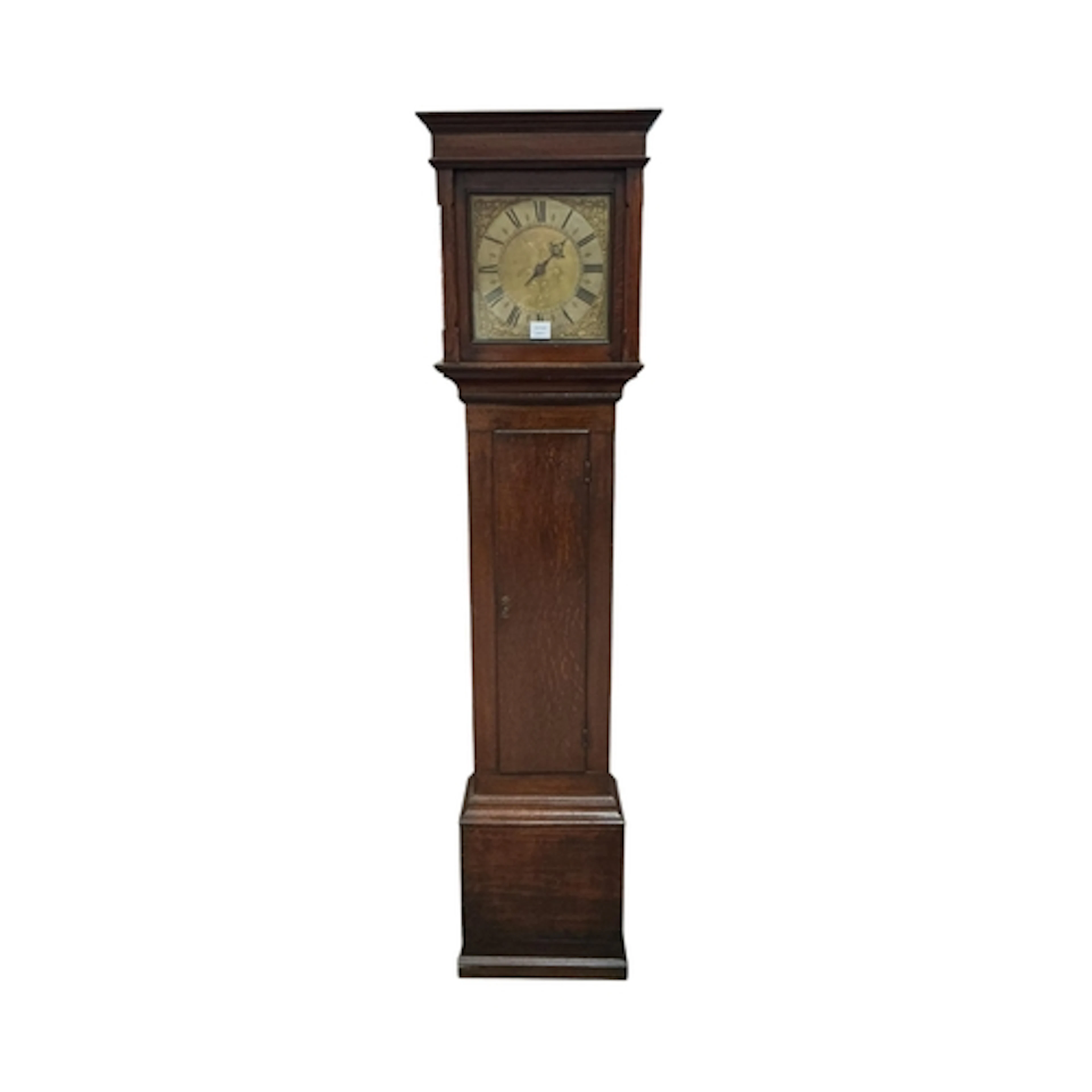 An 18th century oak thirty hour longcase clock marked Huggin...