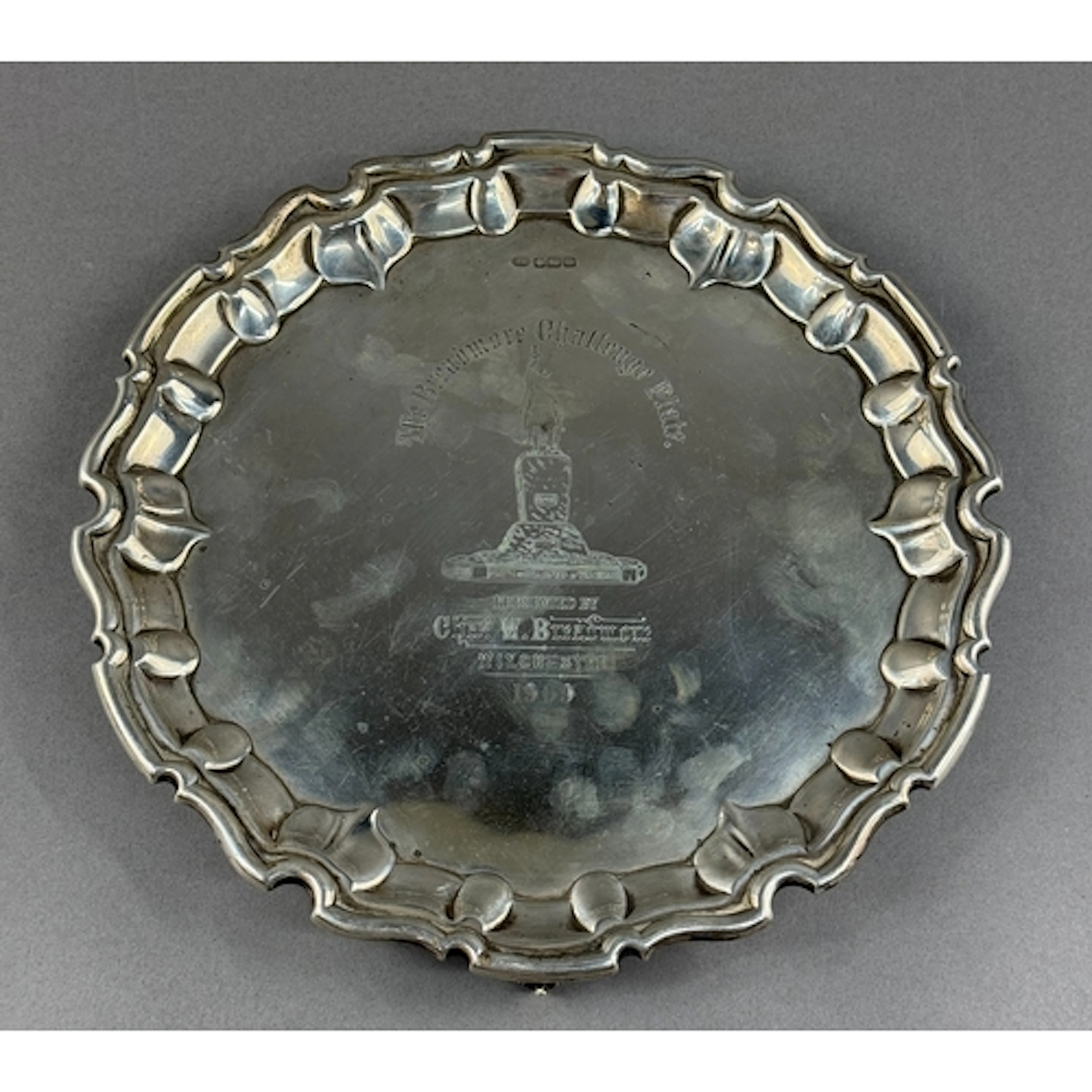 Silver: an Edward VII salver, Sheffield 1904, with piecrust ...