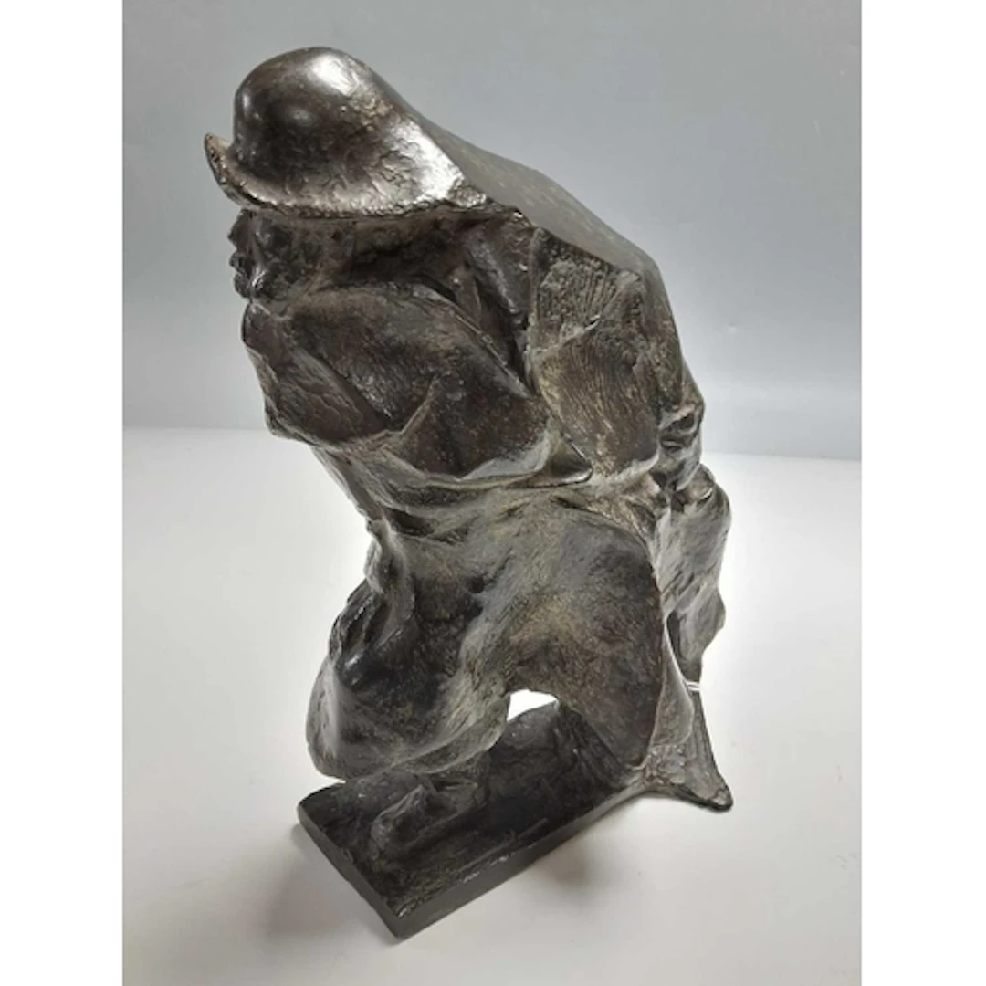 JOHN W. MILLS (1933-2023): 'RIVERMAN WITH FISH', the bronze ...