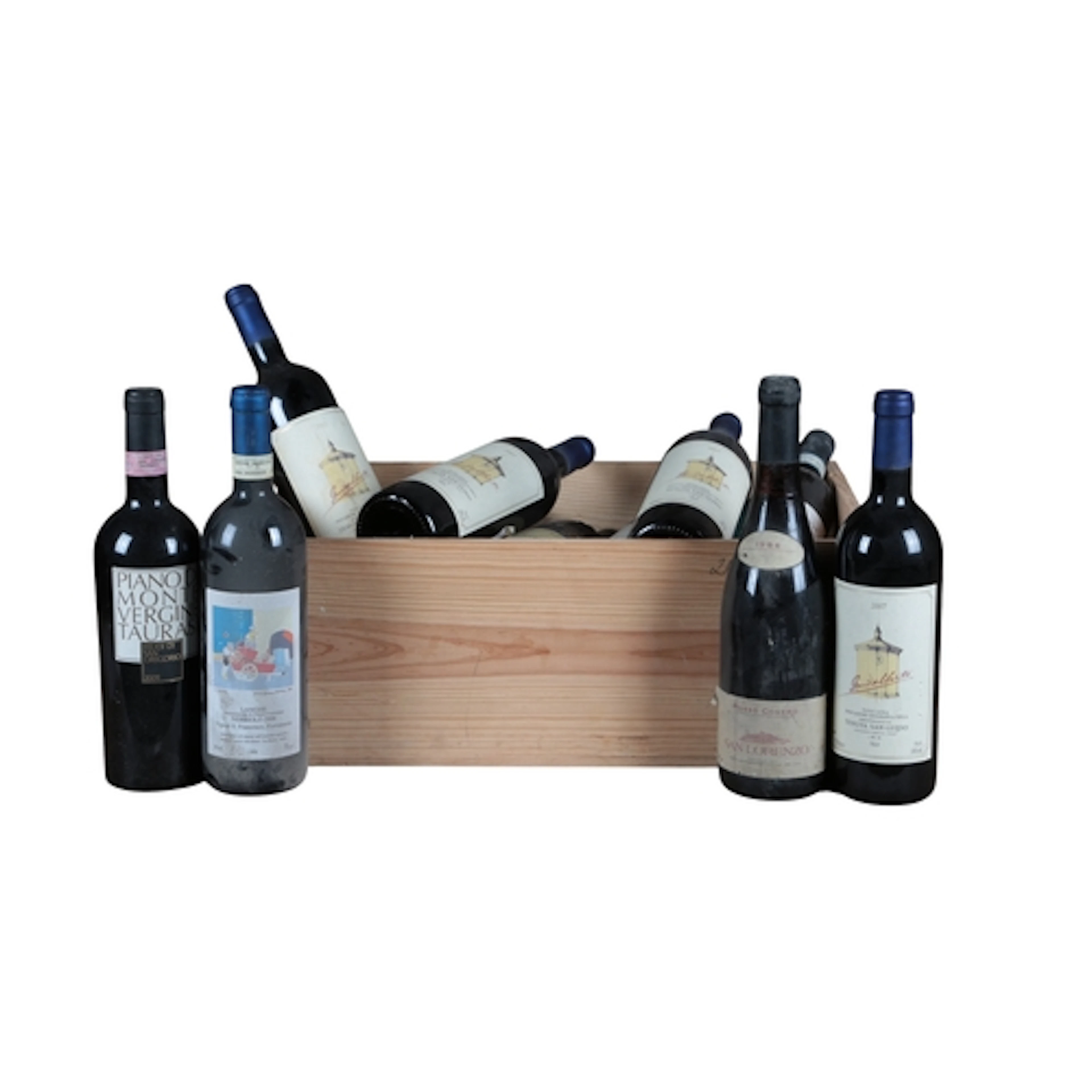 Mixed case of iconic Italian bottles 2009 Feudi di San Grego...