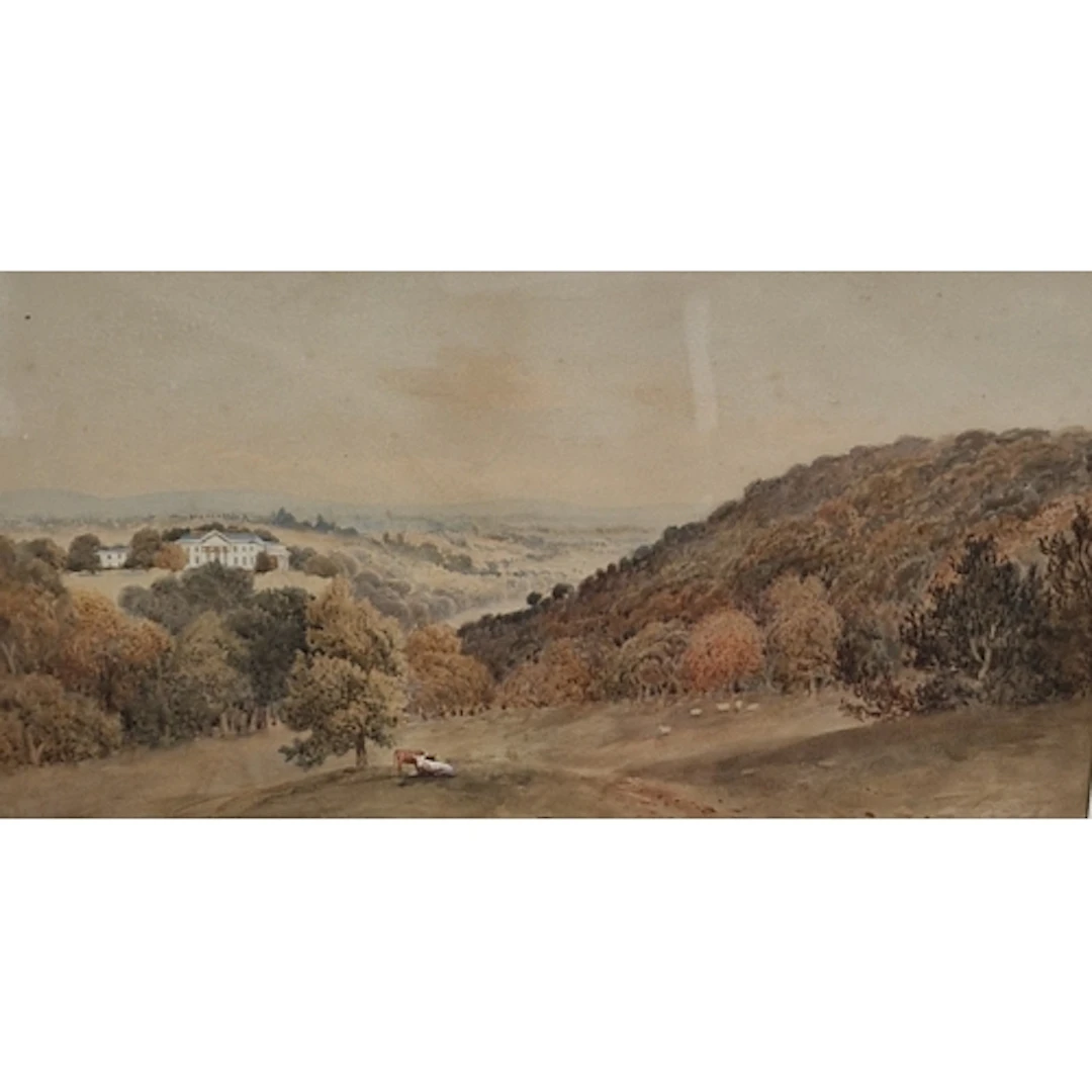 ERNEST PARKMAN. A View towards a country house, signed, wate...