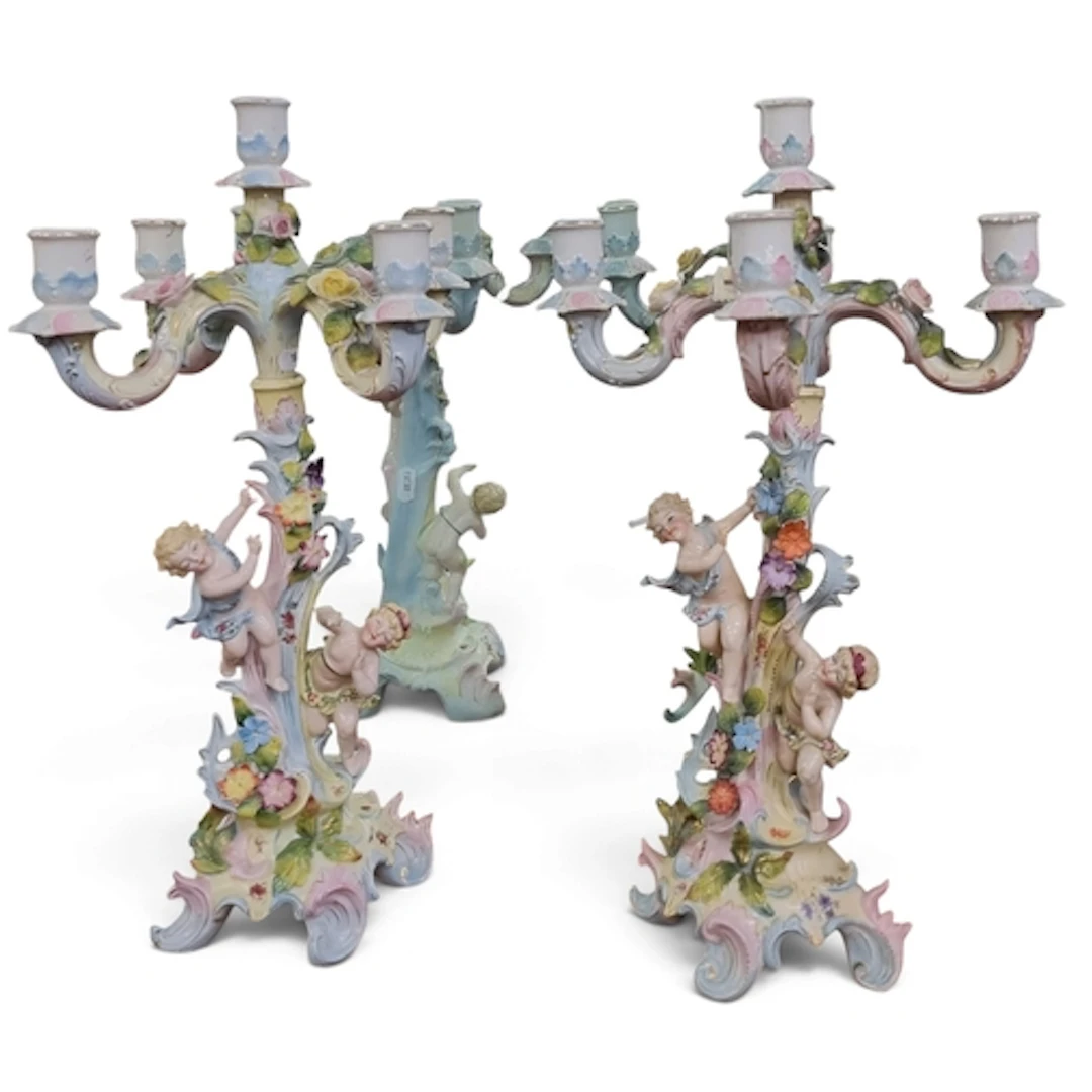 A really good pair of 19th Century Porcelain centre piece Ca...