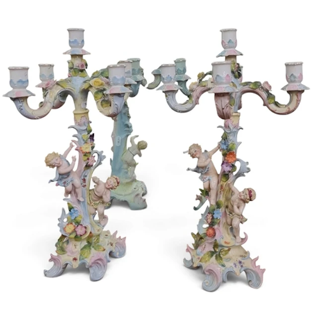 A really good pair of 19th Century Porcelain centre piece Ca...