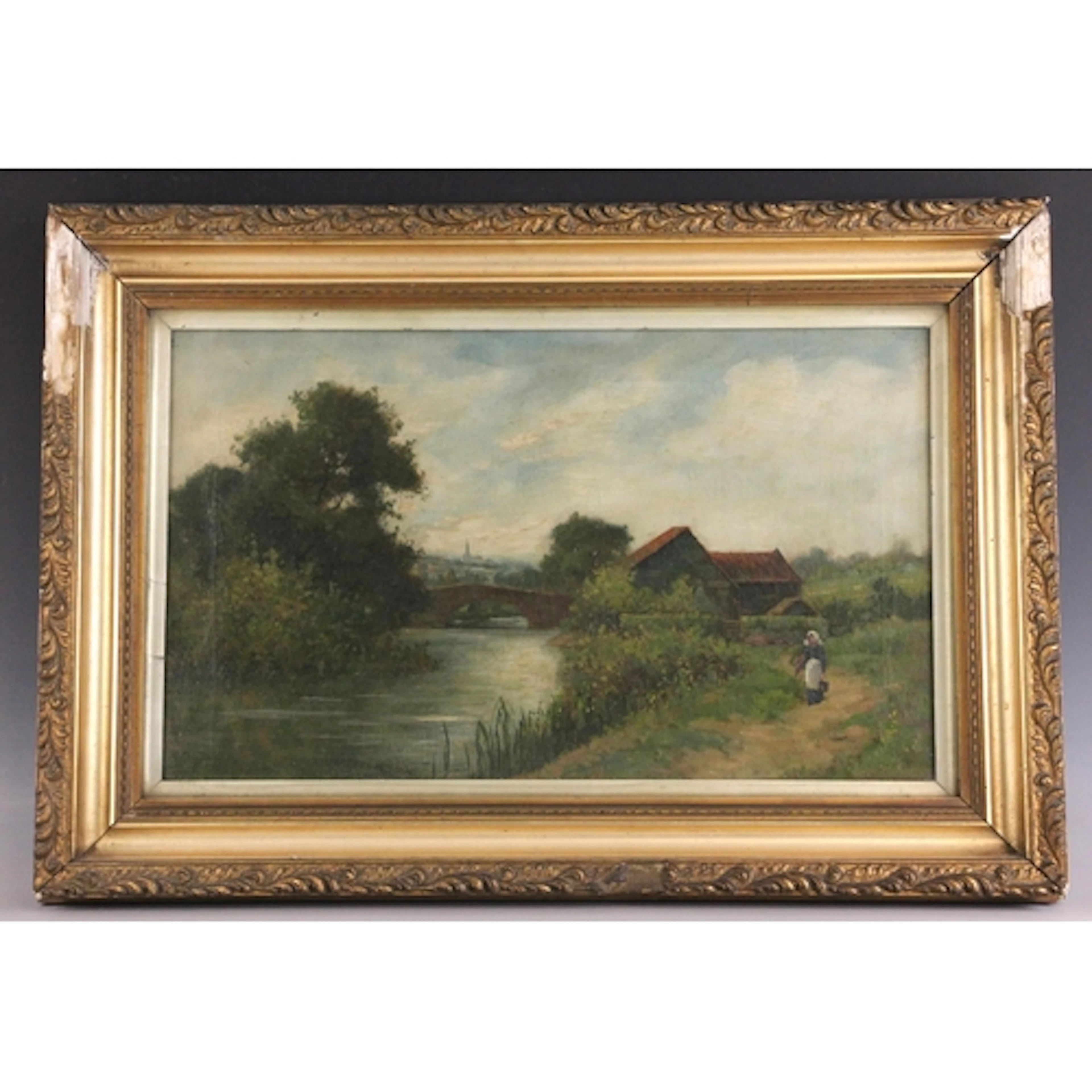 Barbizon school (mid 19th century), A figure carrying wood...