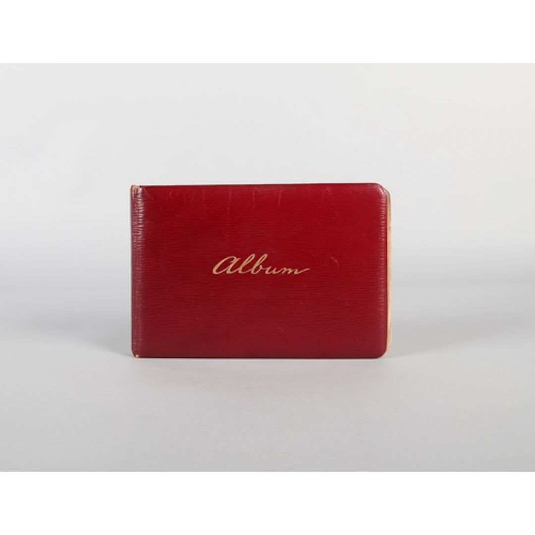 Red Moroccan Edwardian autograph / album book, containing Dr...
