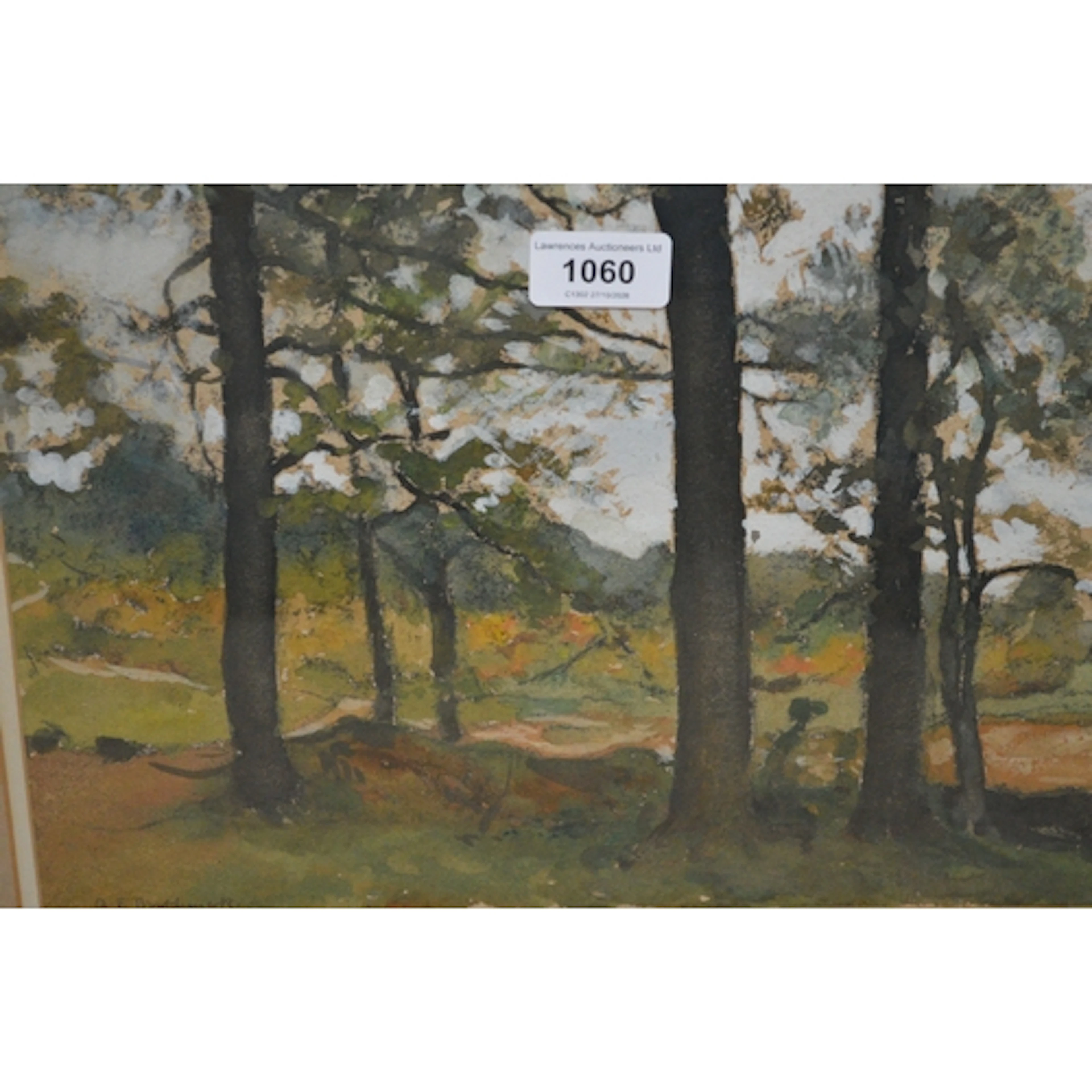 Afred Edward Borthwick RSA, watercolour, landscape through t...