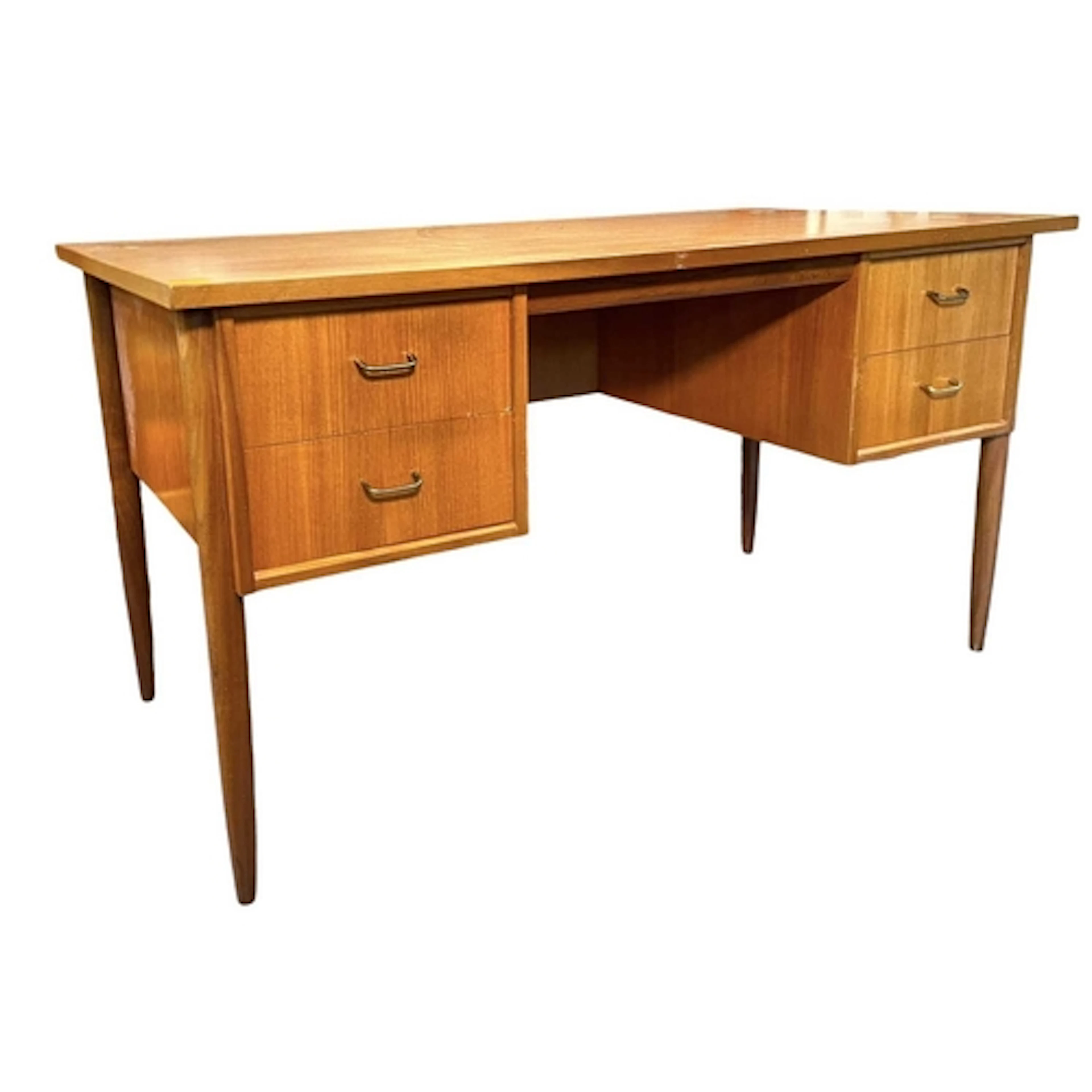 A retro mid 20th century British Modern Design teak twin ped...