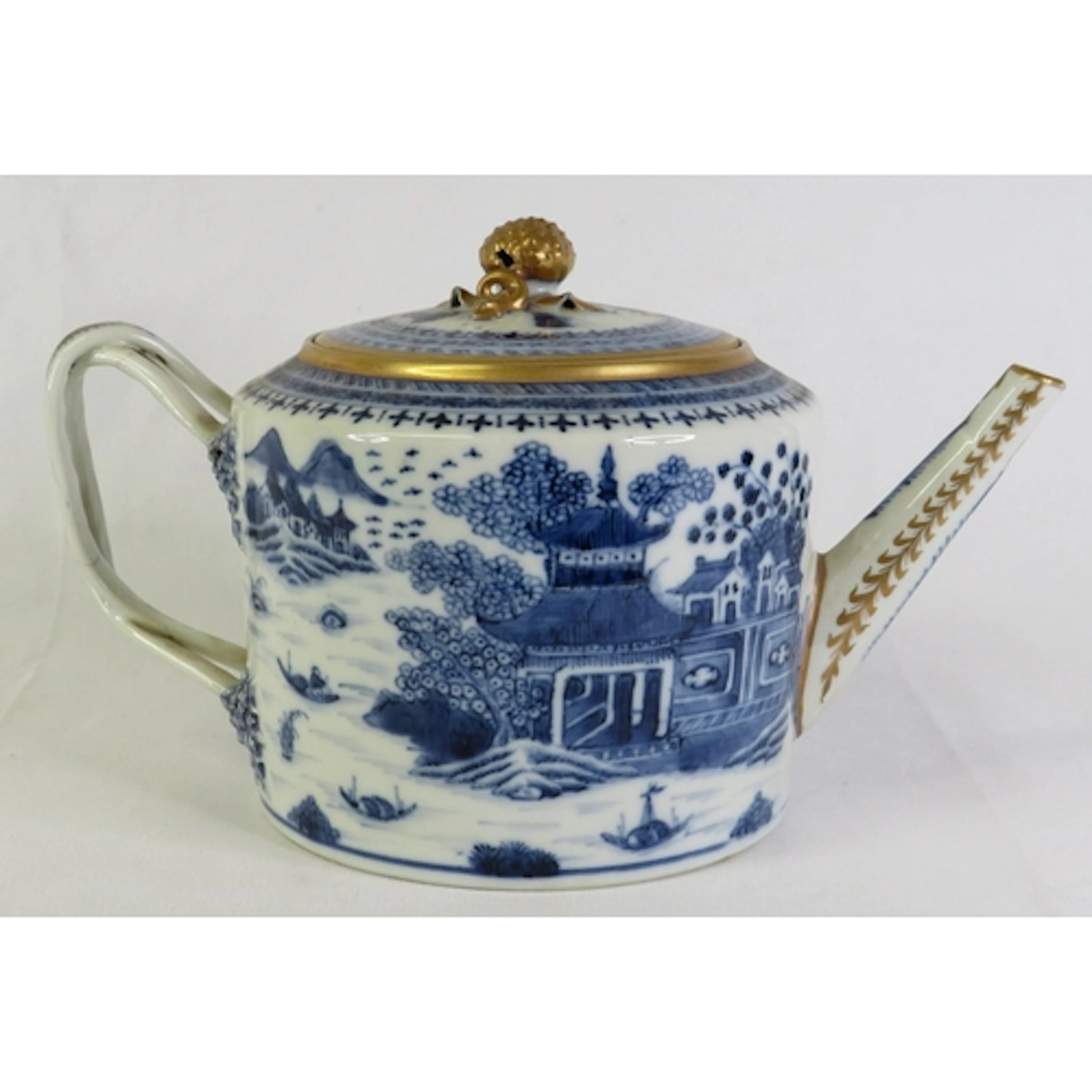 Chinese Porcelain Blue & White Nanking Teapot C18th Qianlon...